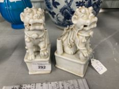 Keith and Sonja Hamilton Collection: Chinese ceramics 19th cent. Blanc de Chinese Foo dog joss stick