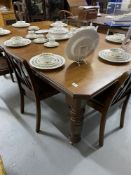 @19th cent. Mahogany extending table with turned legs and one leaf. 6ft. 6ins. x 4ft extended.