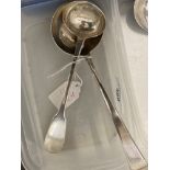 Hallmarked Silver: Glasgow William IV 1834/35 fiddle pattern ladle by Alexander Mitchell, 1.1oz.