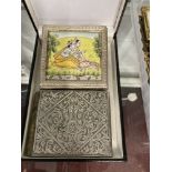 Early 20th cent. White metal tests as 925 silver Mughal style study of two lovers on a lidded box,