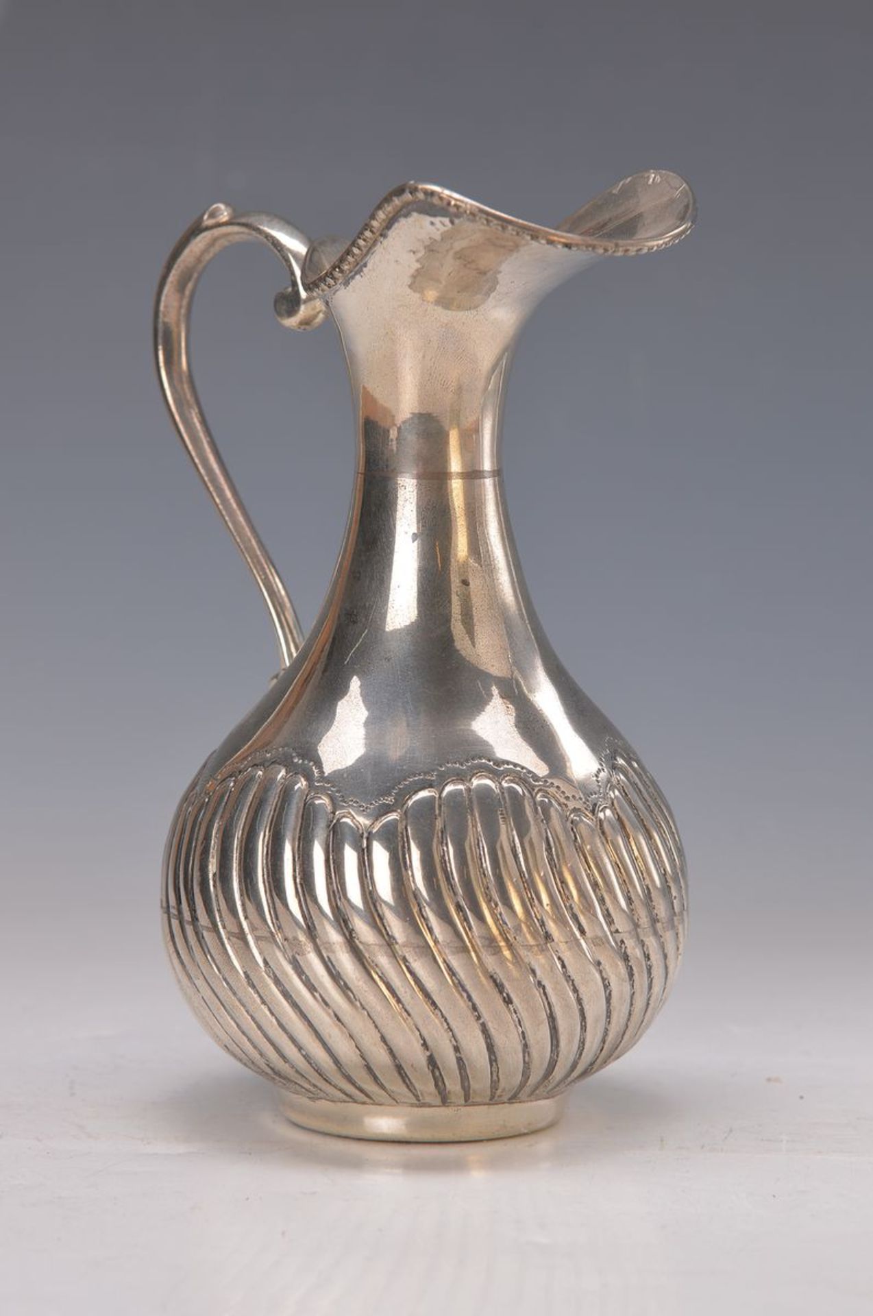 pot, Denmark, 1930s, 900 silver, embossed and engraved, H. approx. 18cm , approx. 354 g.