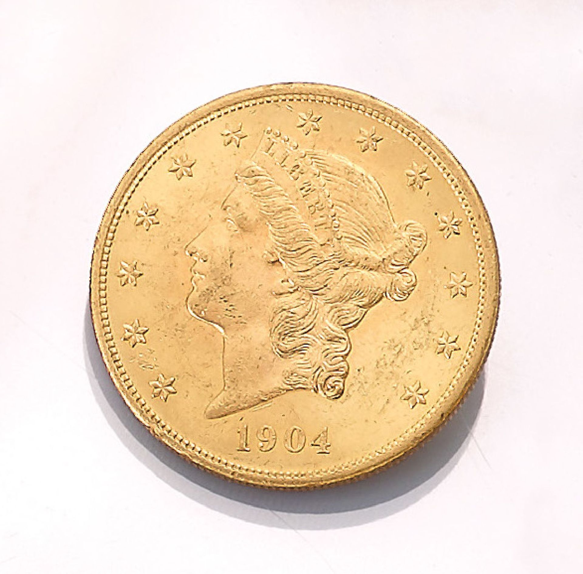 Gold coin, 20 Dollars, USA, 1904 , so-calleddouble Eagle, Liberty Head