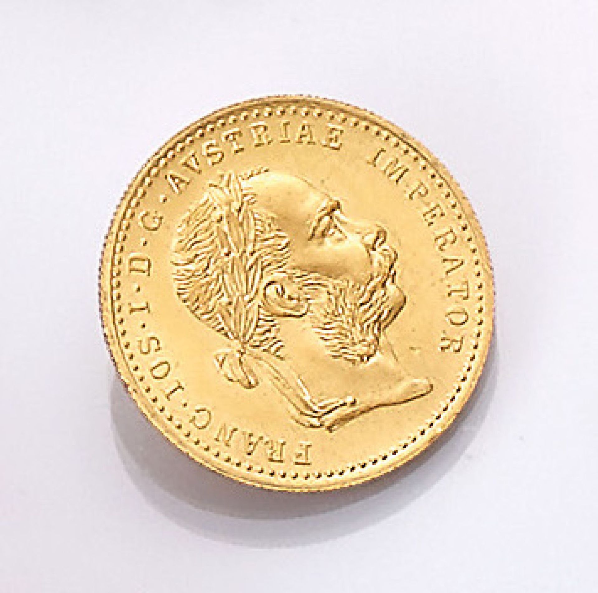 Gold coin, 1 ducat, Austria-Hungary, 1915 , Franz Joseph I., official restrike