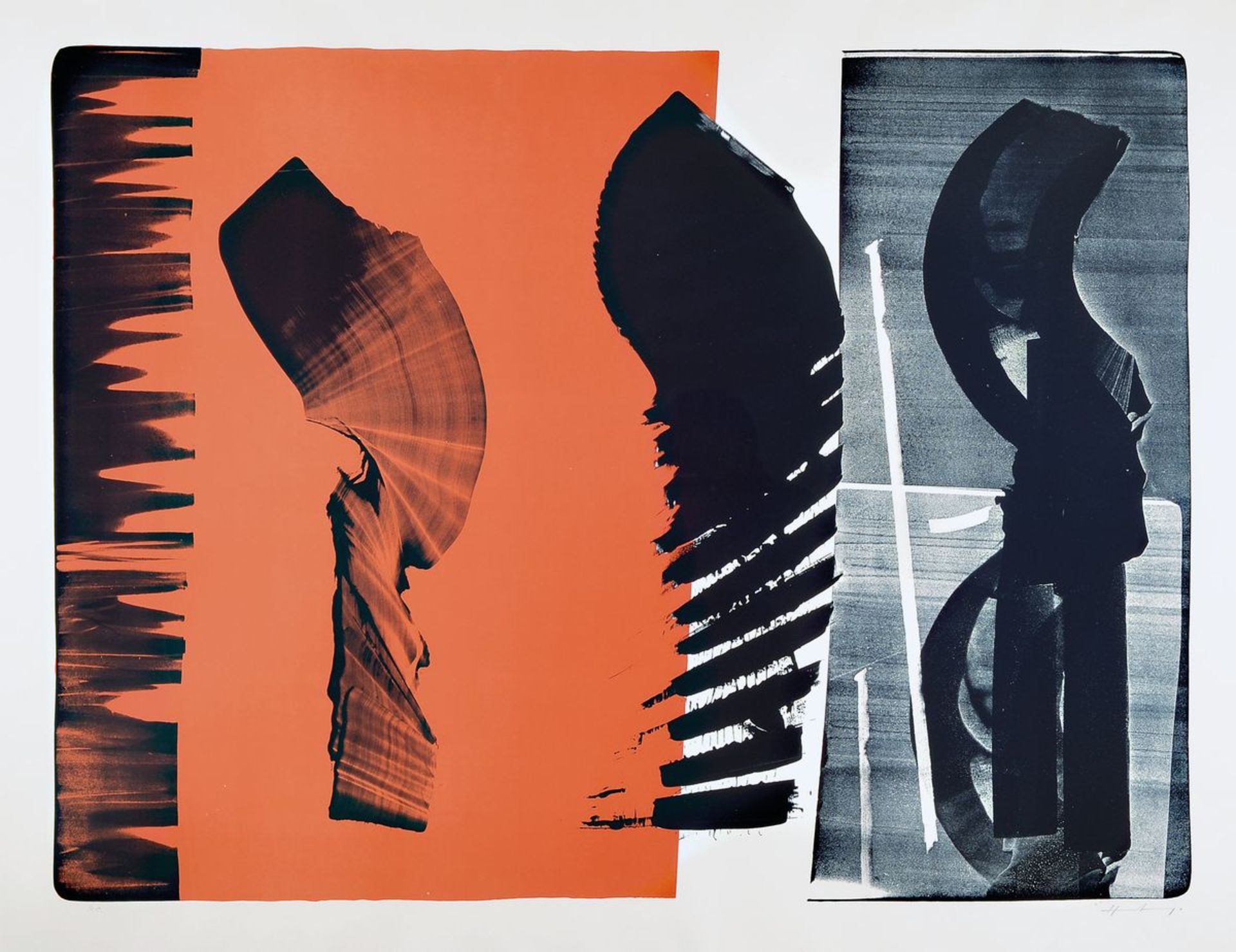 Hans Hartung 1904 Leipzig-1989 Antibes, L- 14B-1974, color lithograph, signed, titled, inscribed H.