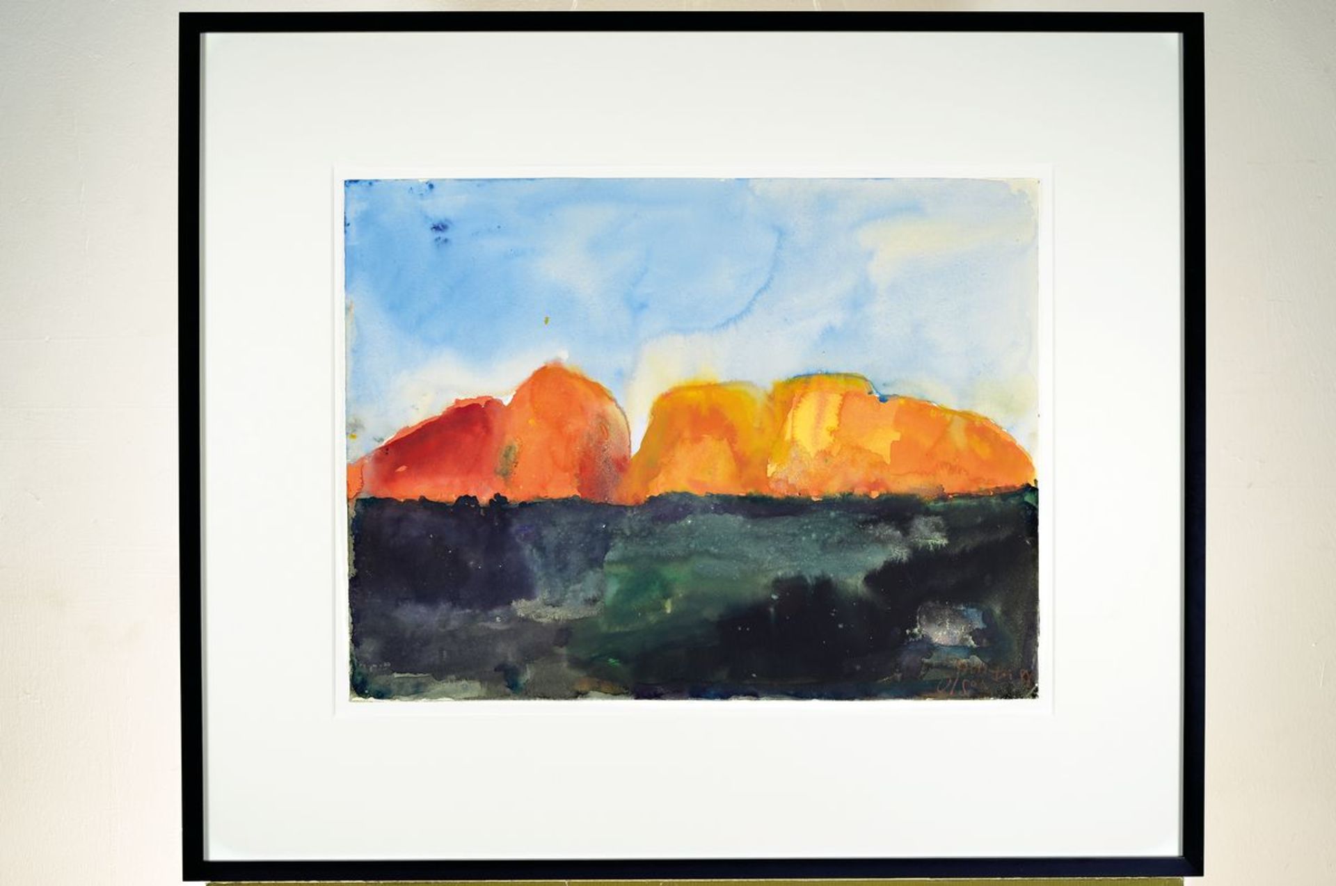 Klaus Fussmann, born 1938, watercolor on solidpaper, signed and dated 1988, "Oglas Australien ( - Image 3 of 3