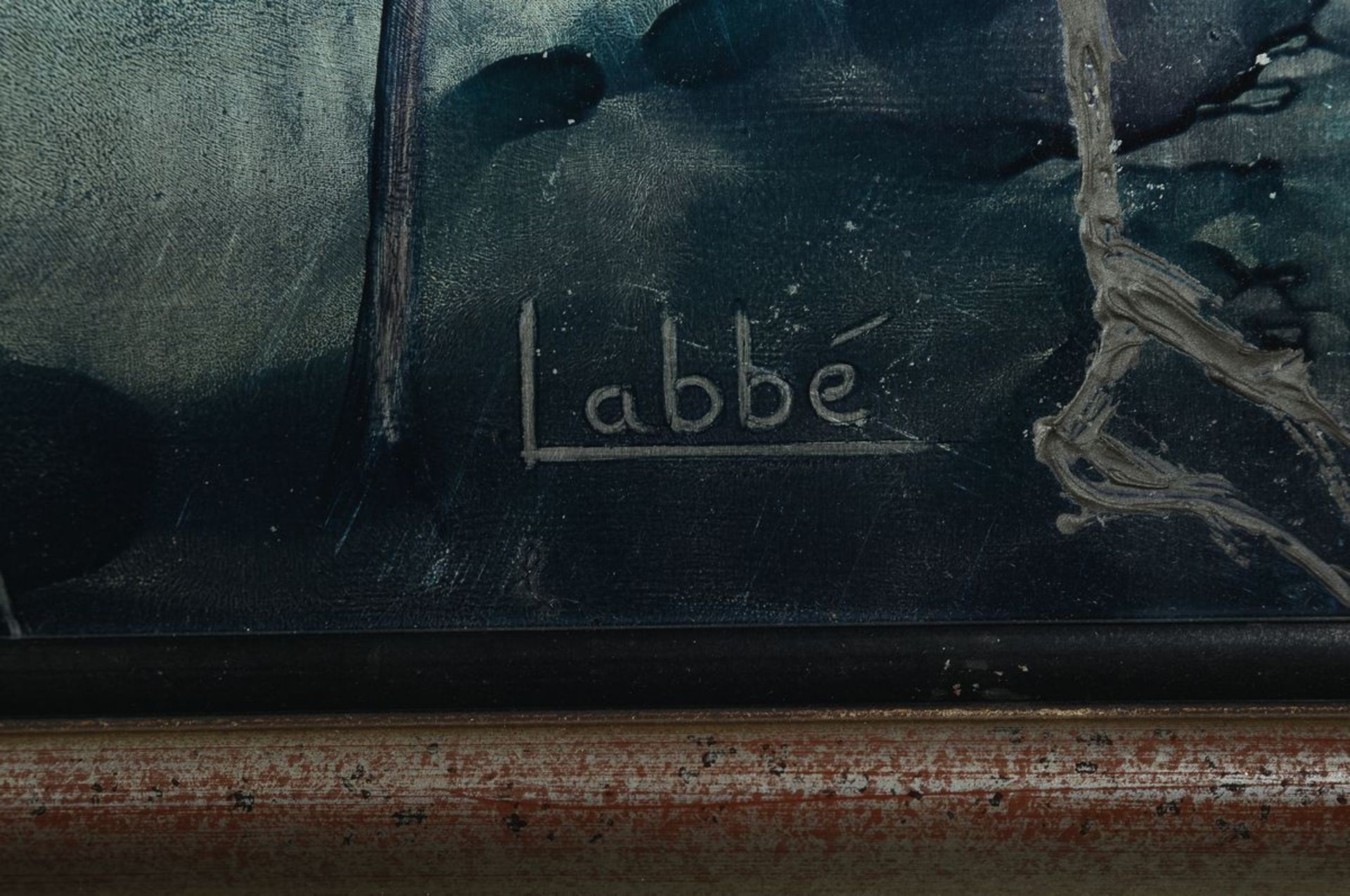 Patrice Labbé, contemporary French artist, Loneurville, mixed media on metal plate, "Nocturne - Bild 2 aus 3