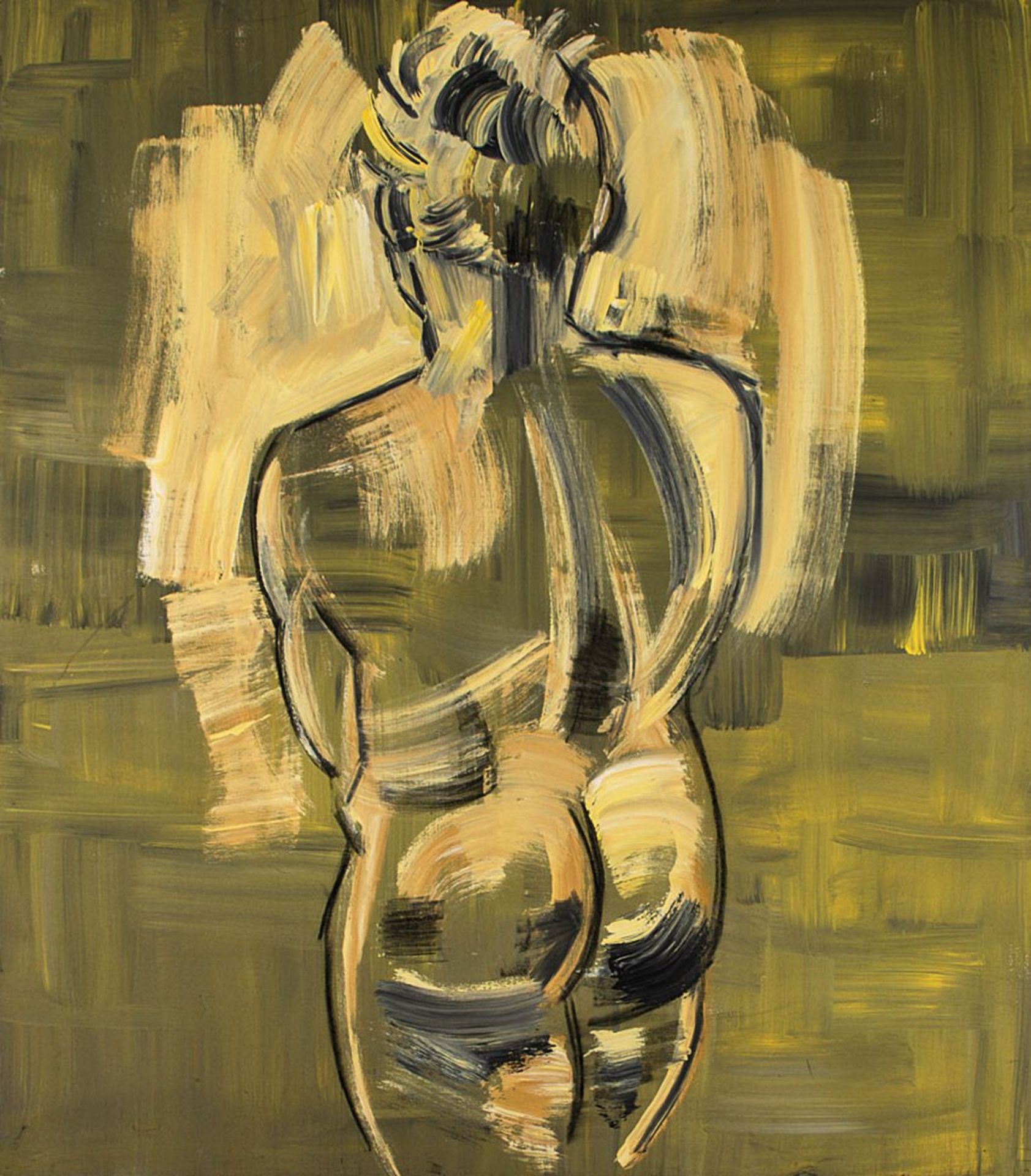 Heiko Pippig, born 1951, student from Markus Lüpertz, here: female nude , acrylic/canvas,