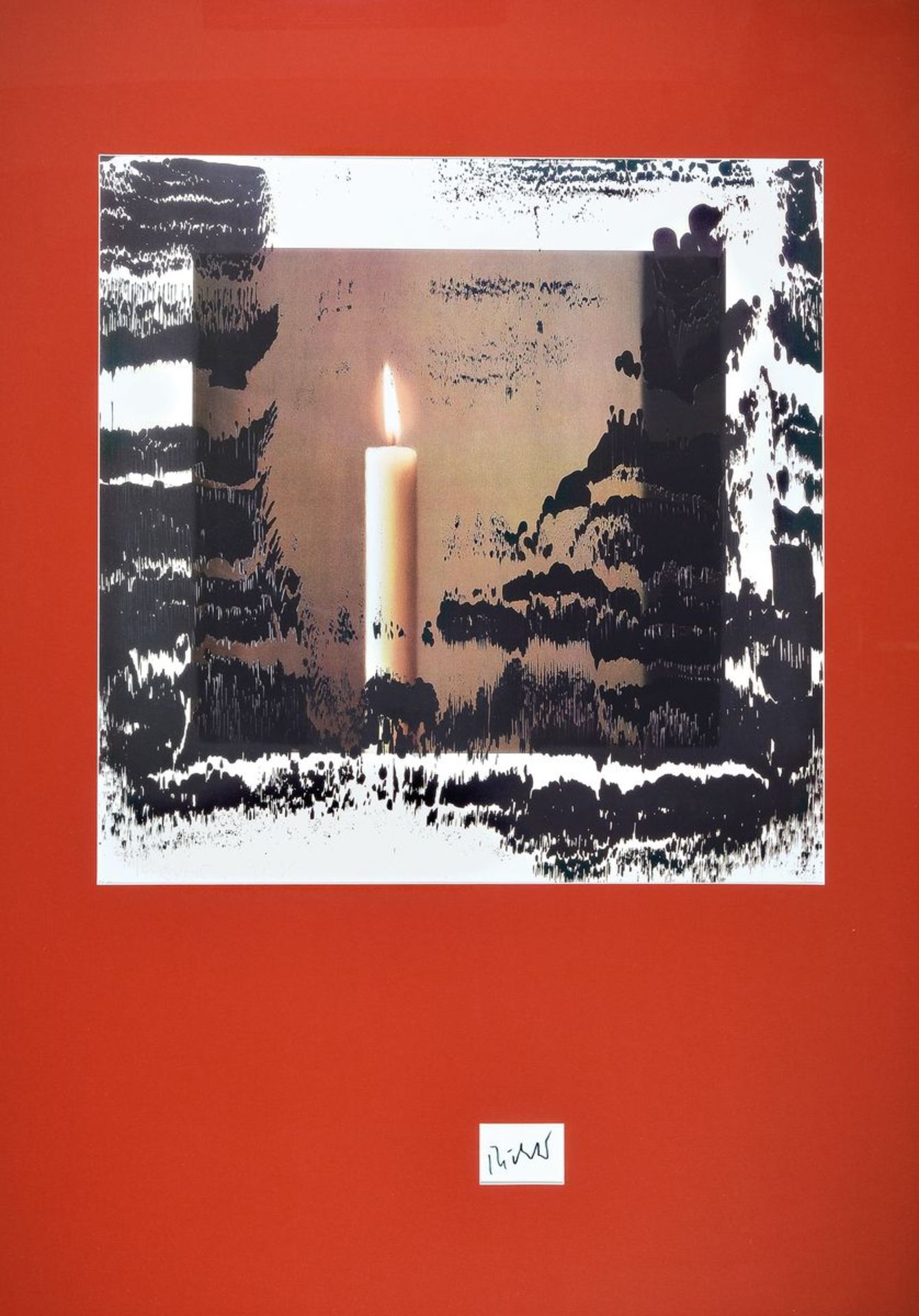 Gerhard Richter, born 1932, "candle II", coloroffset-lithograph on paper,signed, sheet size 84 x