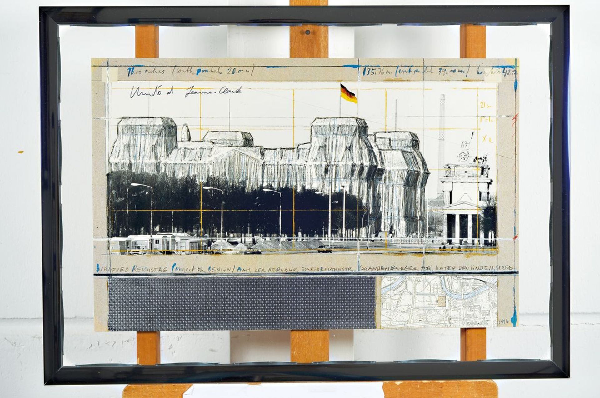 Christo and Jeanne Claude, born 1935, "WrappedReichstag",color offset on board, from both artists - Bild 2 aus 2