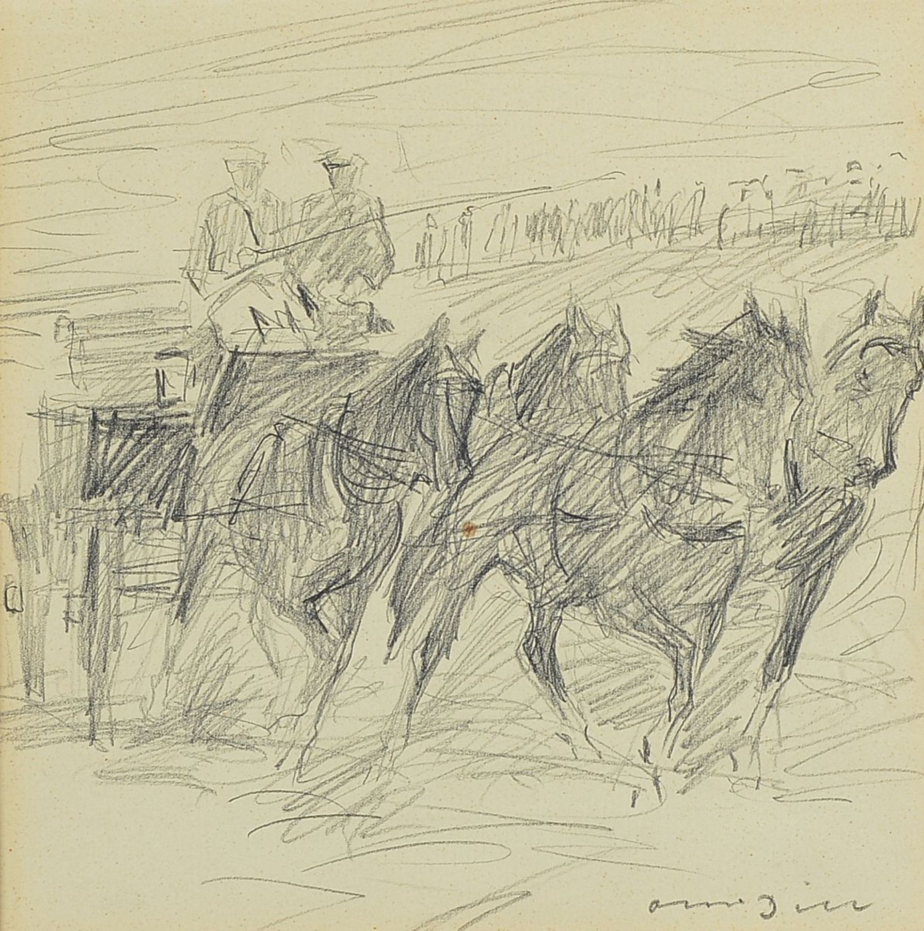 Otto Dill, 1884 Neustadt-1957 Bad Dürkheim, pencil sketch, on the turf, signed lower right,