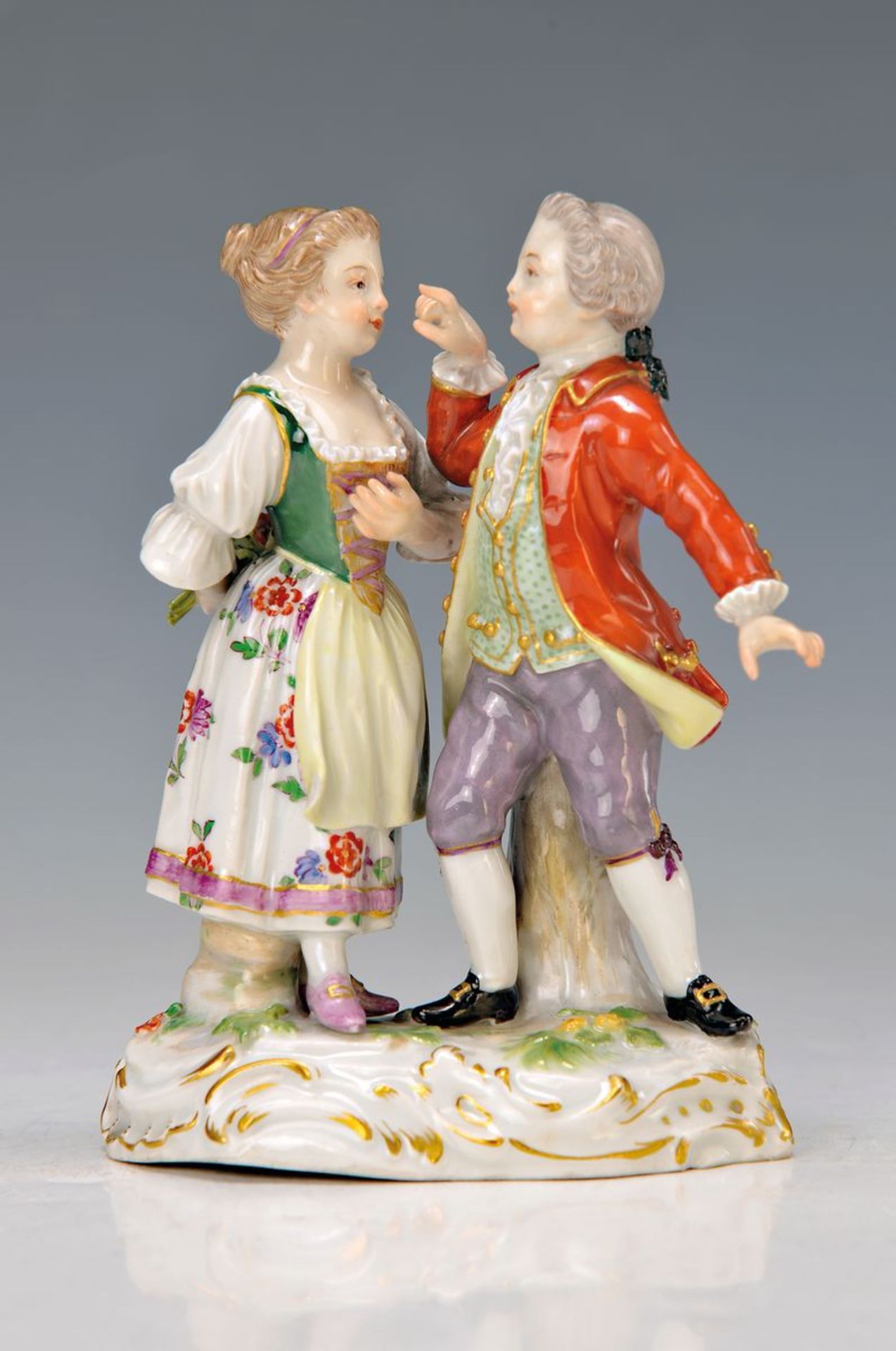 porcelain group, Meissen, around 1910, anniversary brand mark, Model S 161, designed by of J.J.