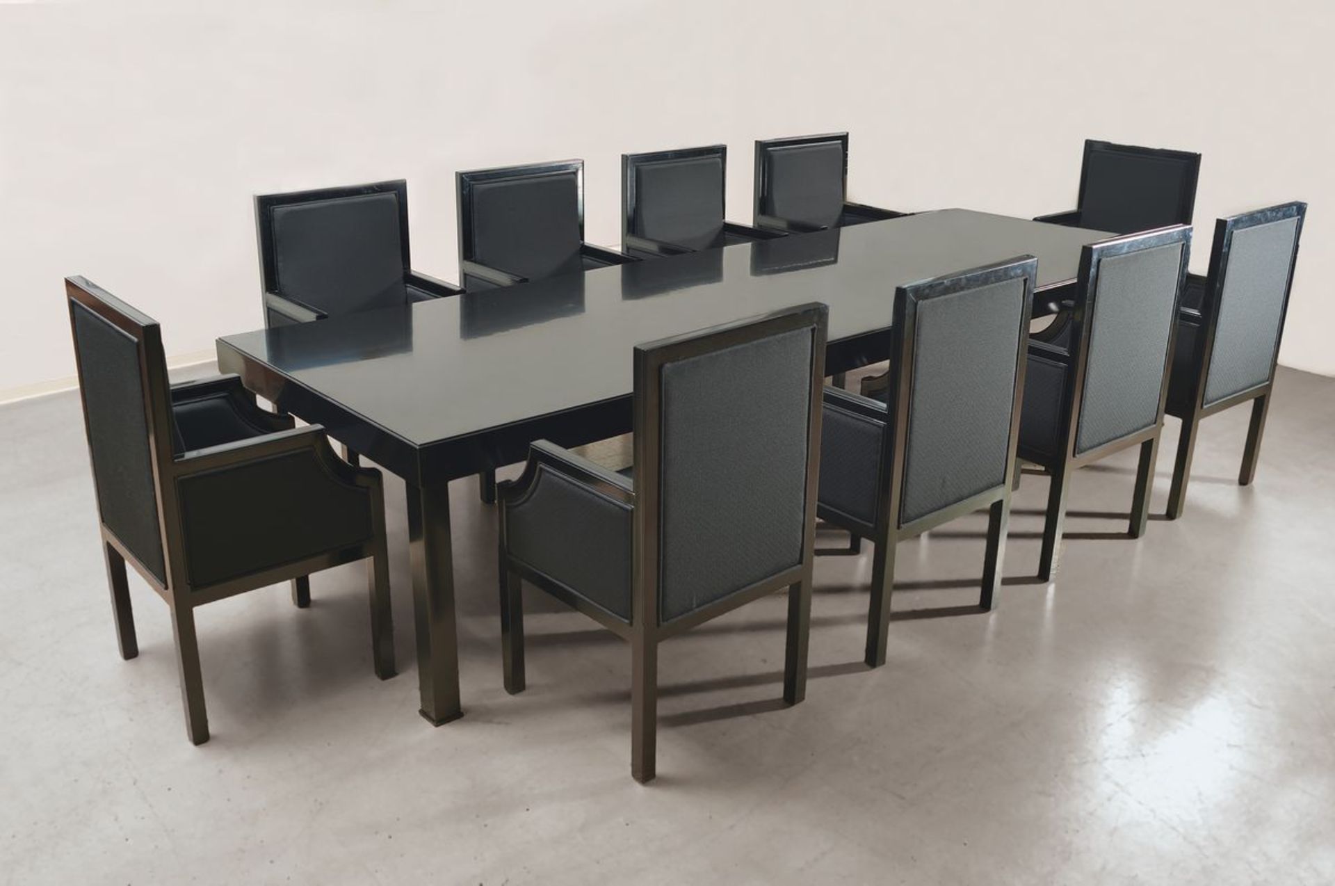 Large table and 12 armchairs, Miazzo elite Italia, Tavolo Leonardo Speciale, special measure 370 x