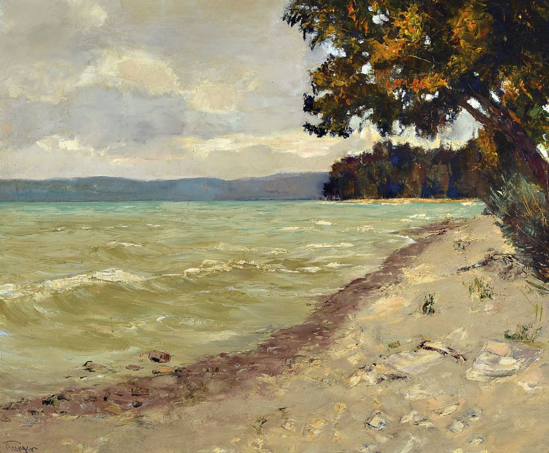 Josef Burger, 1887-1966, Hagnau am Bodensee, on the back so titled, oil / canvas, signed lower left,