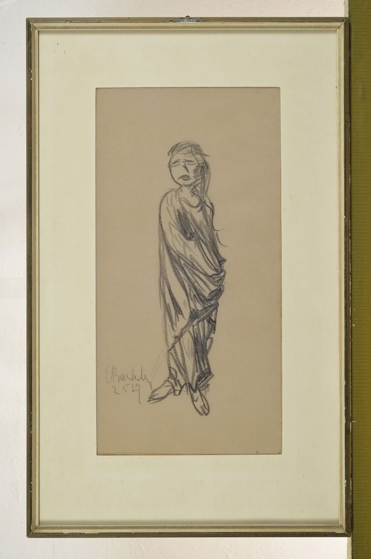 Ernst Barlach, 1870 Wedel-1938 Rostock, standing figure, pencil drawing on paper, signed lower - Bild 3 aus 3