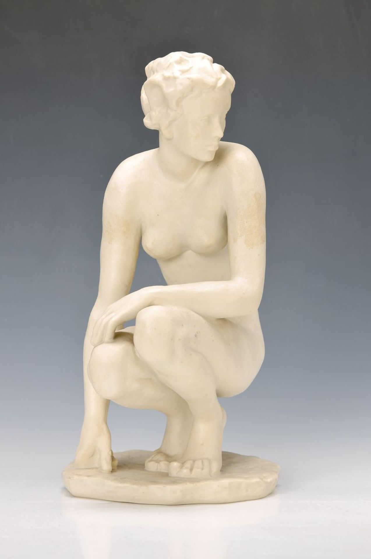 figurine "squatting", Rosenthal, Art Department Selb, designed by Klimsch, biscuit porcelain, H.
