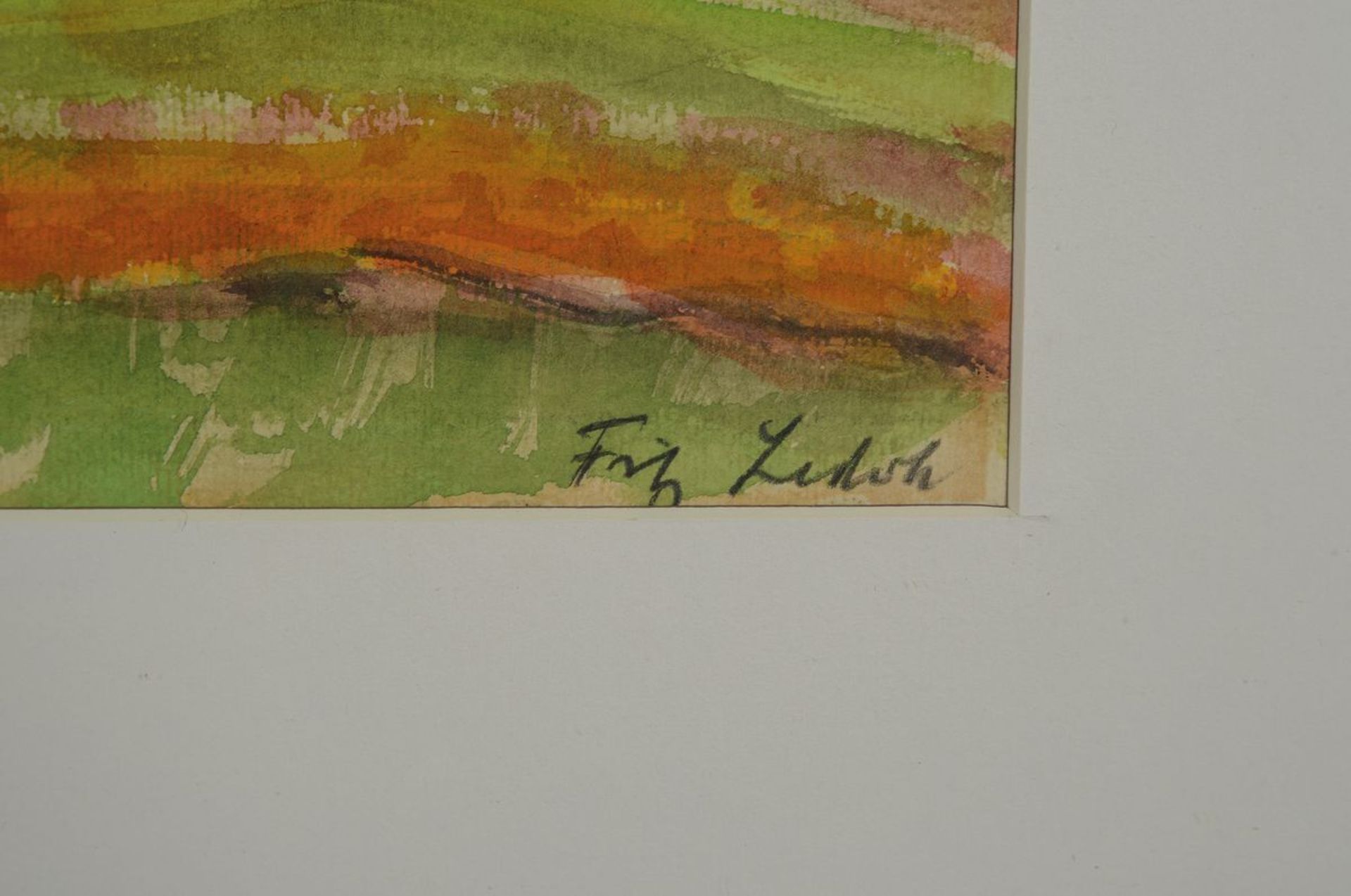 Fritz Lederle, 1901-1975 Ludwigshafen, landscape with blooming trees, watercolor on paper, signed - Bild 2 aus 3