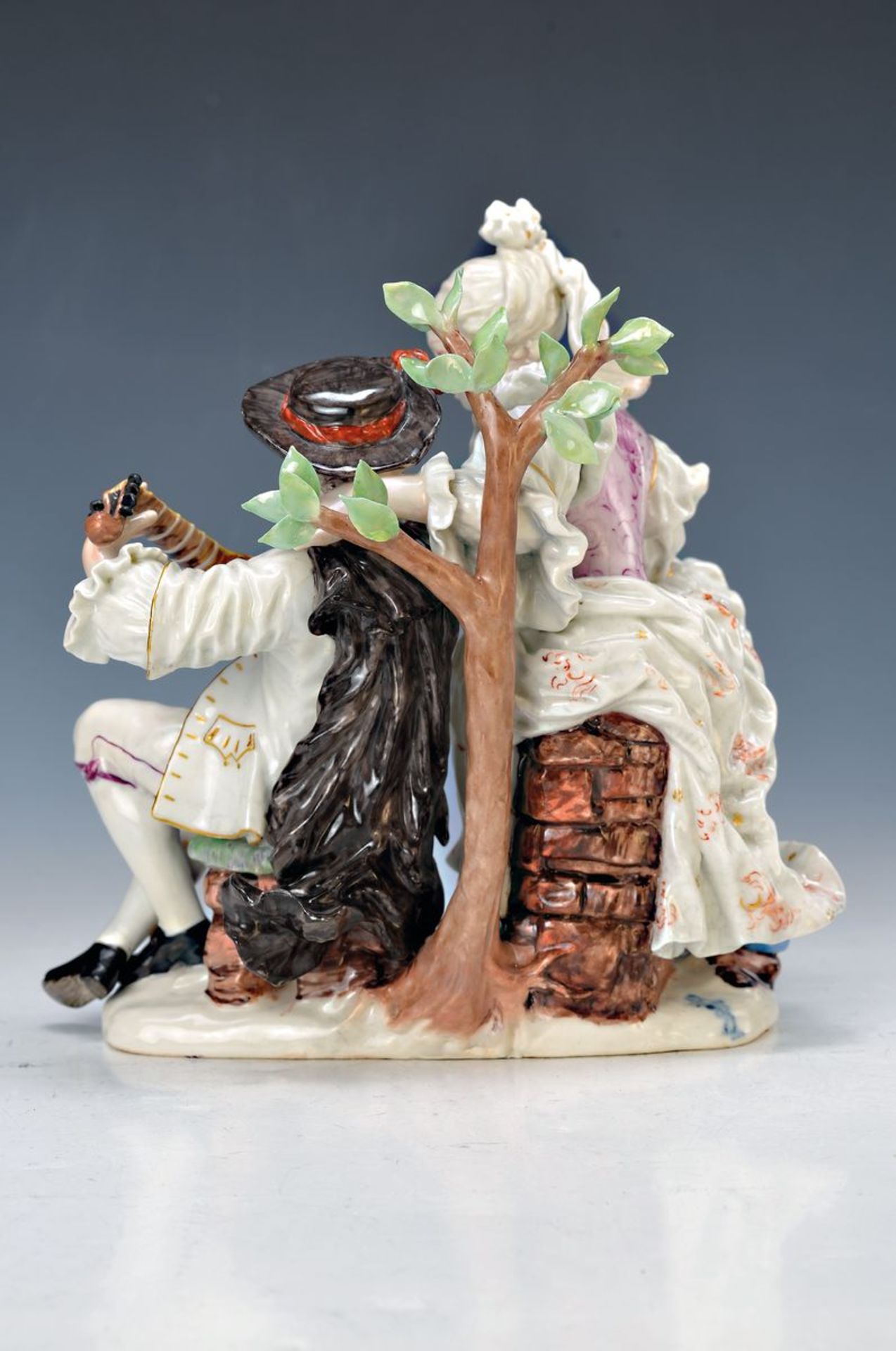 rare porcelain group, Frankenthal, 1755/56, design by Wilhelm Lanz, allegory on the Music/music - Image 3 of 4