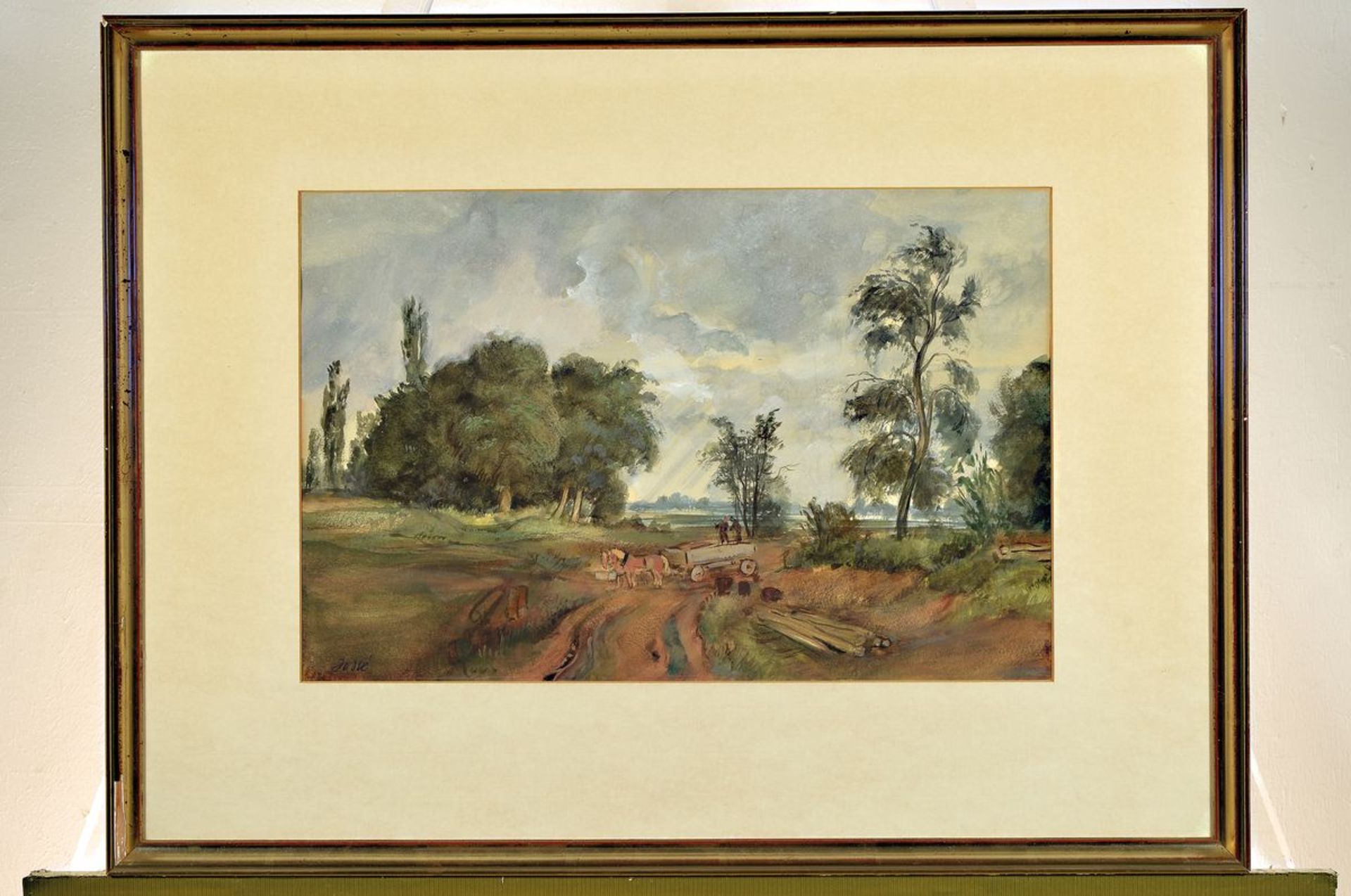 Friedrich Jossé, 1897 Wolfstein-1994 Speyer, woodworker, watercolor on paper, signed lower left, - Bild 3 aus 3