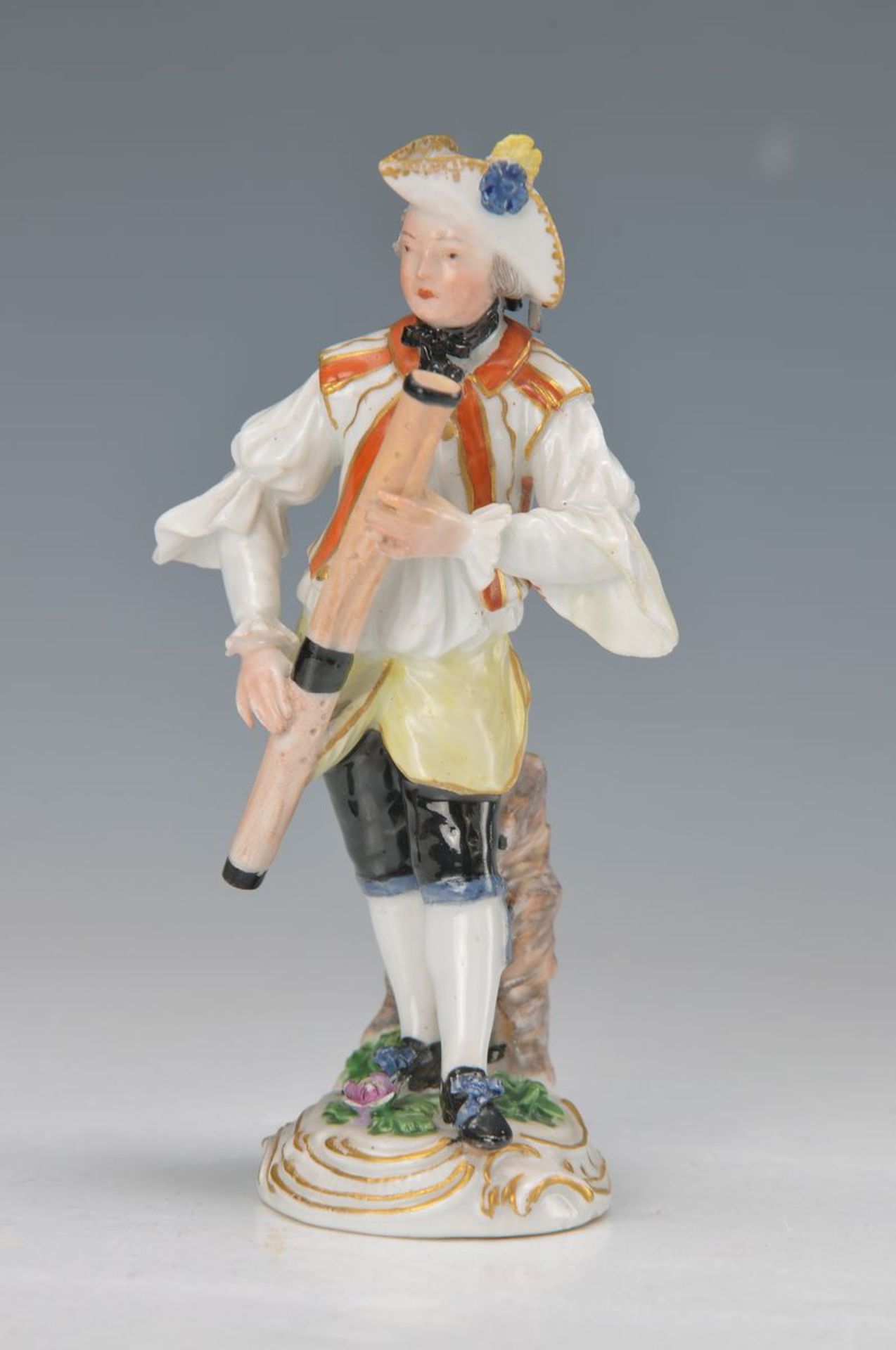 figurine, Meissen, around 1765, point time, bassoon player of the gallant band, designed by