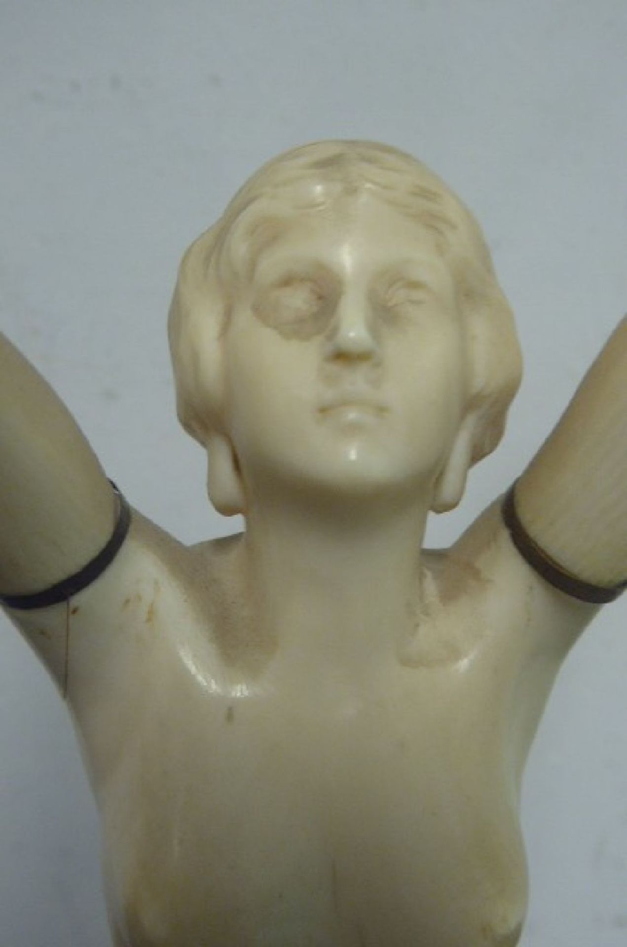 Charles Arthur Müller, born in 1868, ivory sculpture, female nude on hard stone pedestal standing, - Bild 3 aus 10