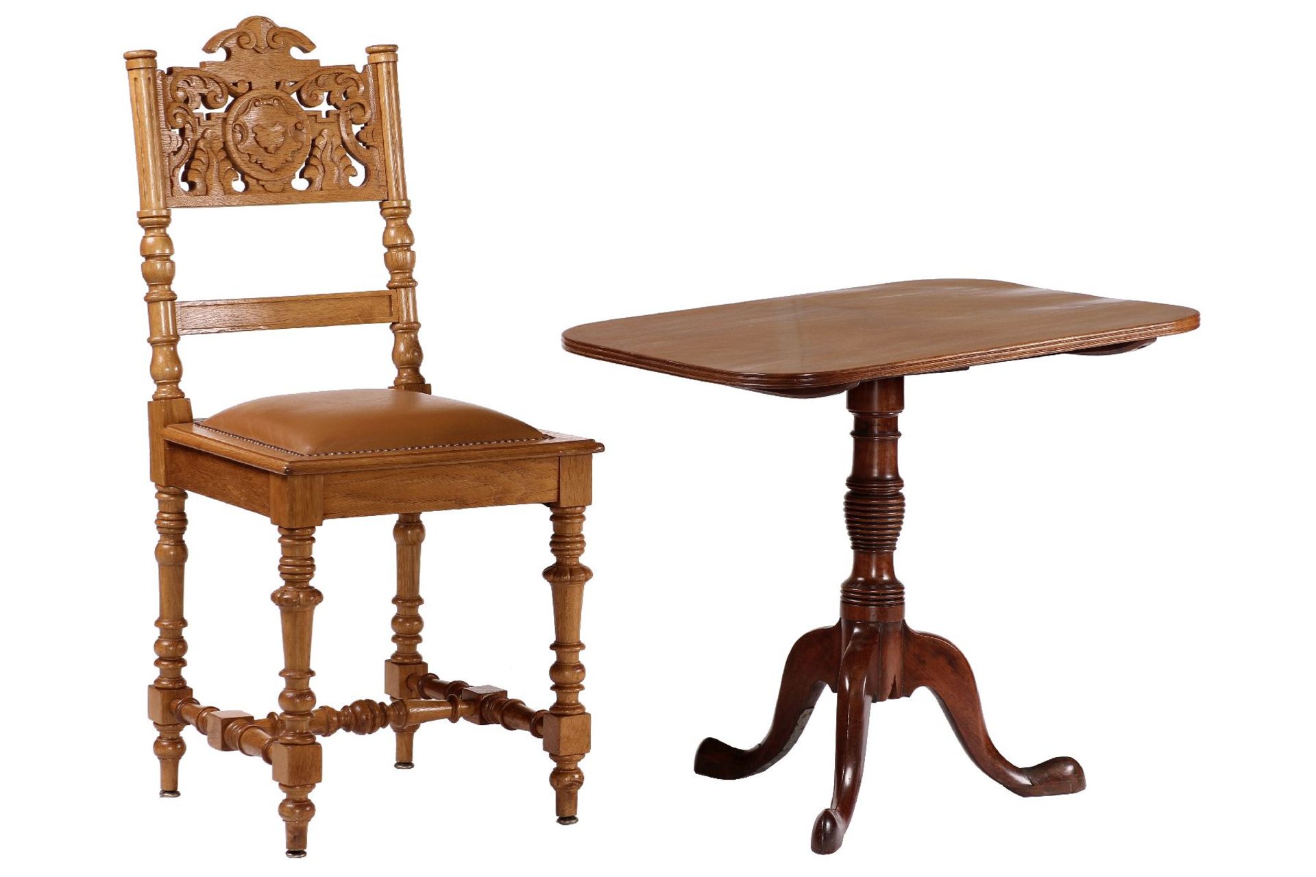 Foldable Table, mahogany massive, mahogany veneer, approx. 62(101)x69x60 cm