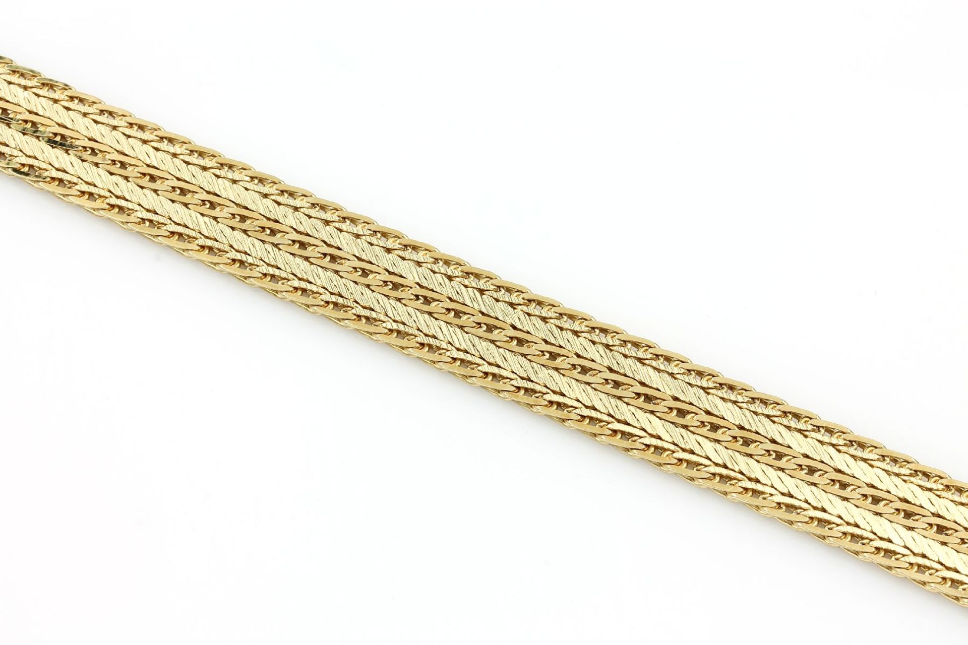 14 kt gold bracelet , YG 585/000, approx. 35.8 g, l. approx. 19 cm, case lock with safety eight14 kt