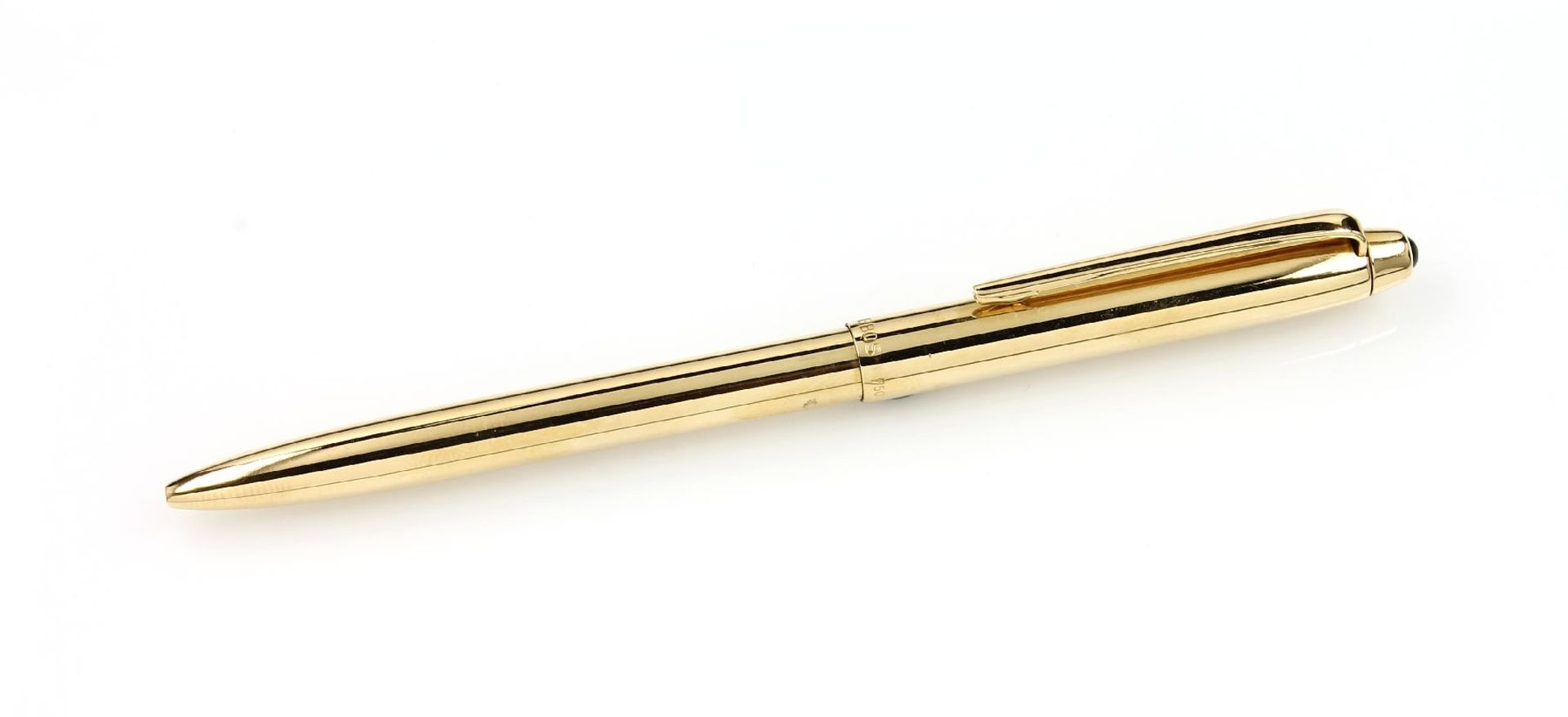 EBOS-ballpen, cover YG 750/000 , Bossert & Erhard, Pforzheim, sapphire crown, signs of usage,