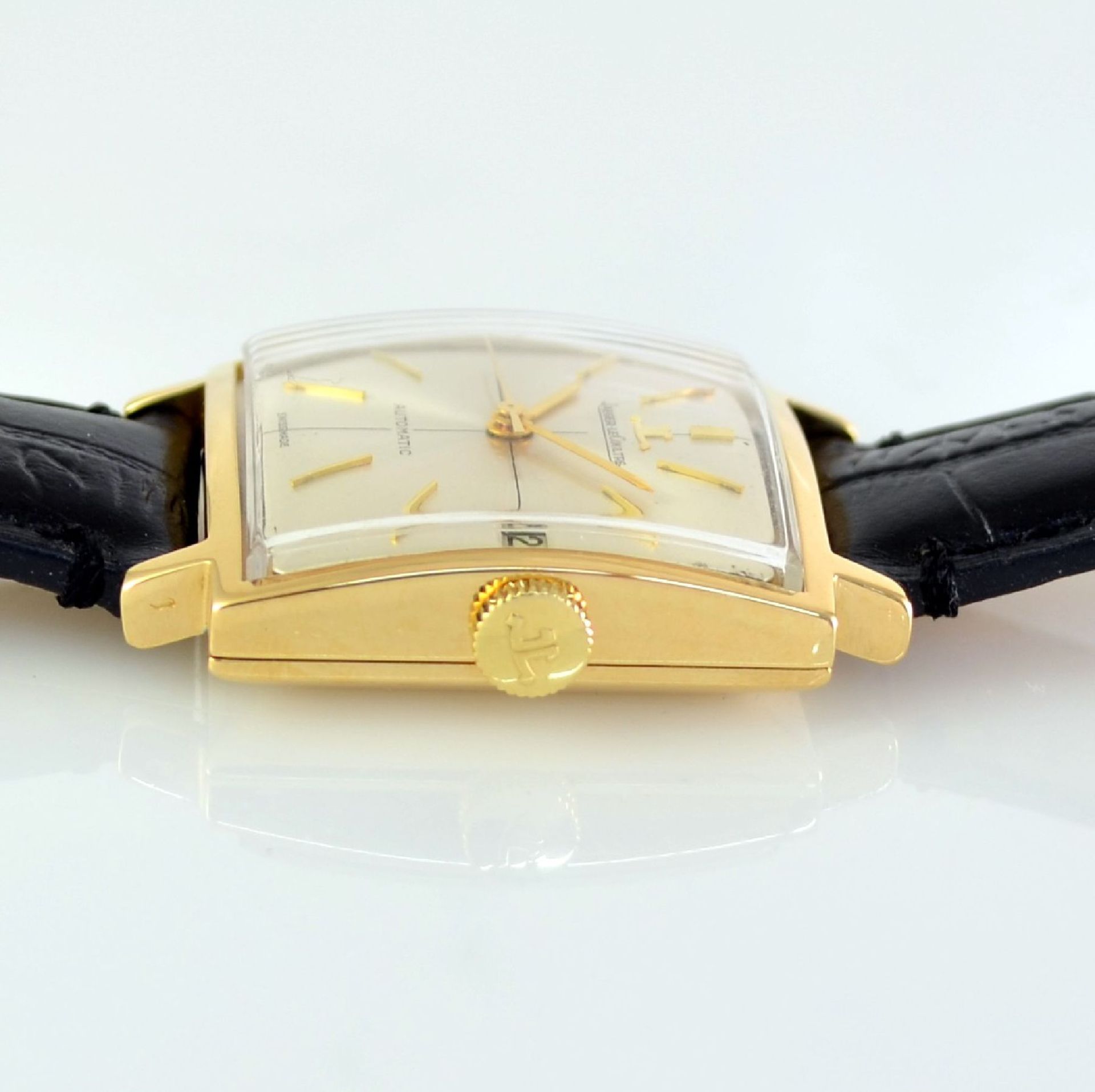 Jaeger-LeCoultre 18k yellow gold gents wristwatch, Switzerland around 1965, self winding, two- - Bild 4 aus 8