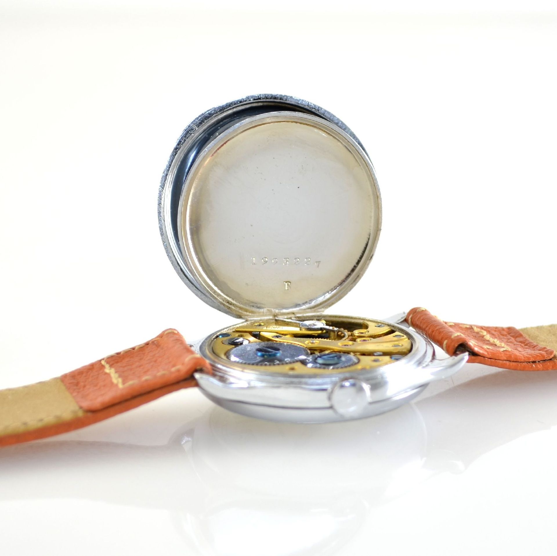 ETERNA the first real wristwatch from Eterna, Switzerland around 1920, manual winding, chromed - Bild 8 aus 9
