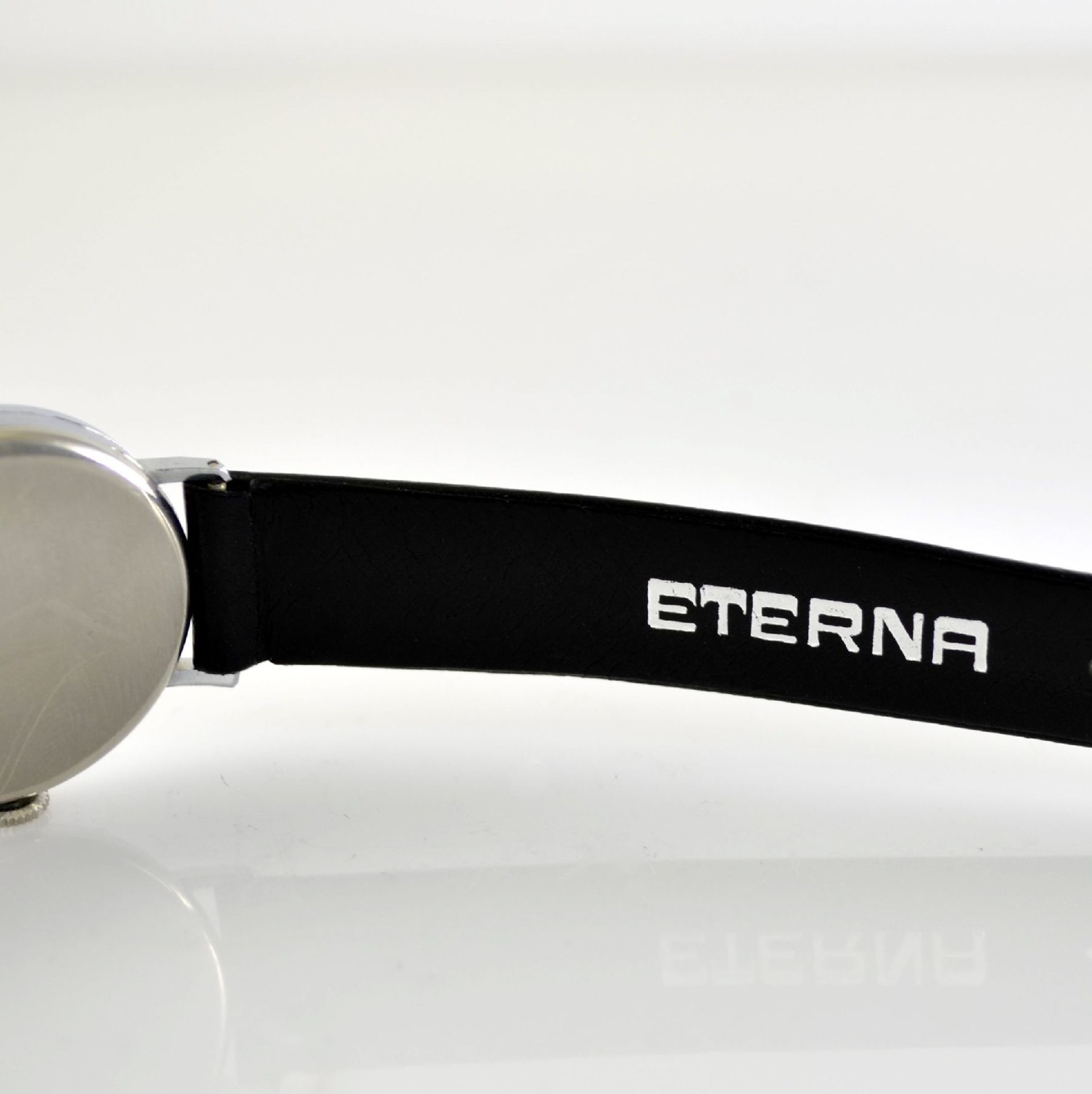 ETERNA 2 wristwatches in steel & chrome-plated with black/grey shiny dial, Switzerland around - Bild 4 aus 11