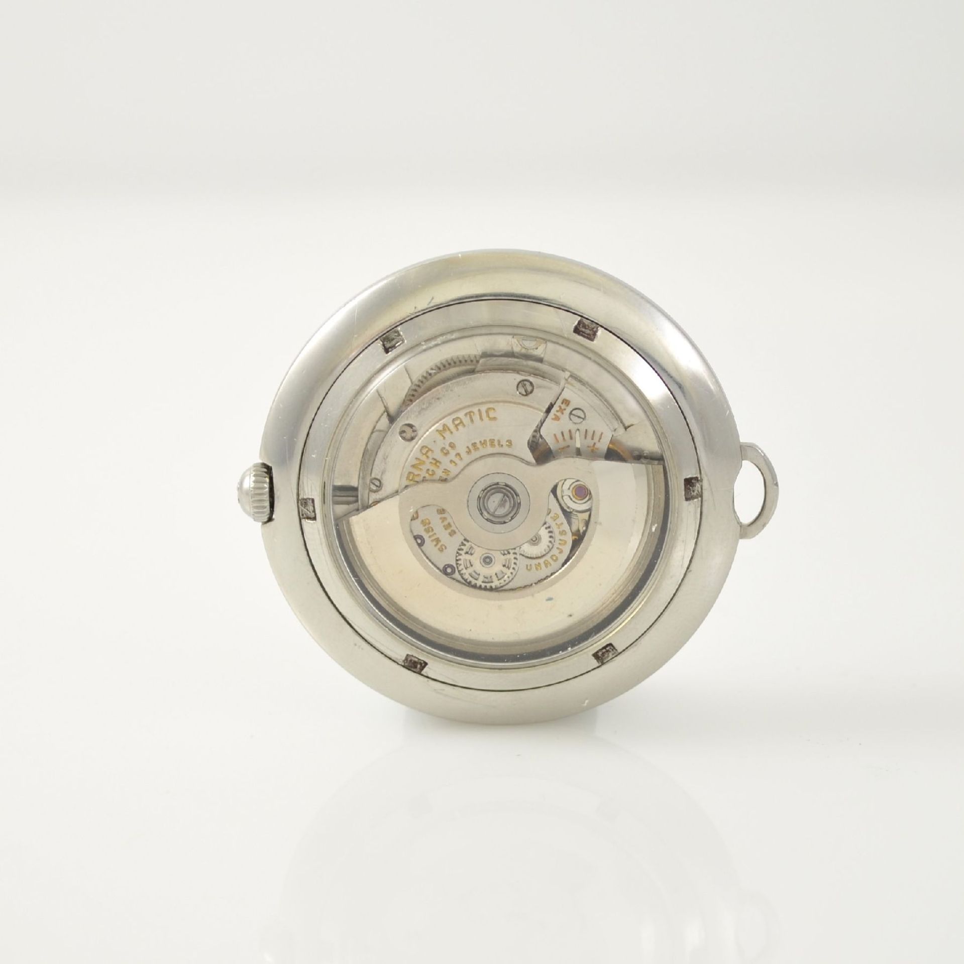 ETERNA-MATIC Golfer 2 steel pocket watches, Switzerland around 1960, self winding, screwed down & on - Bild 7 aus 7