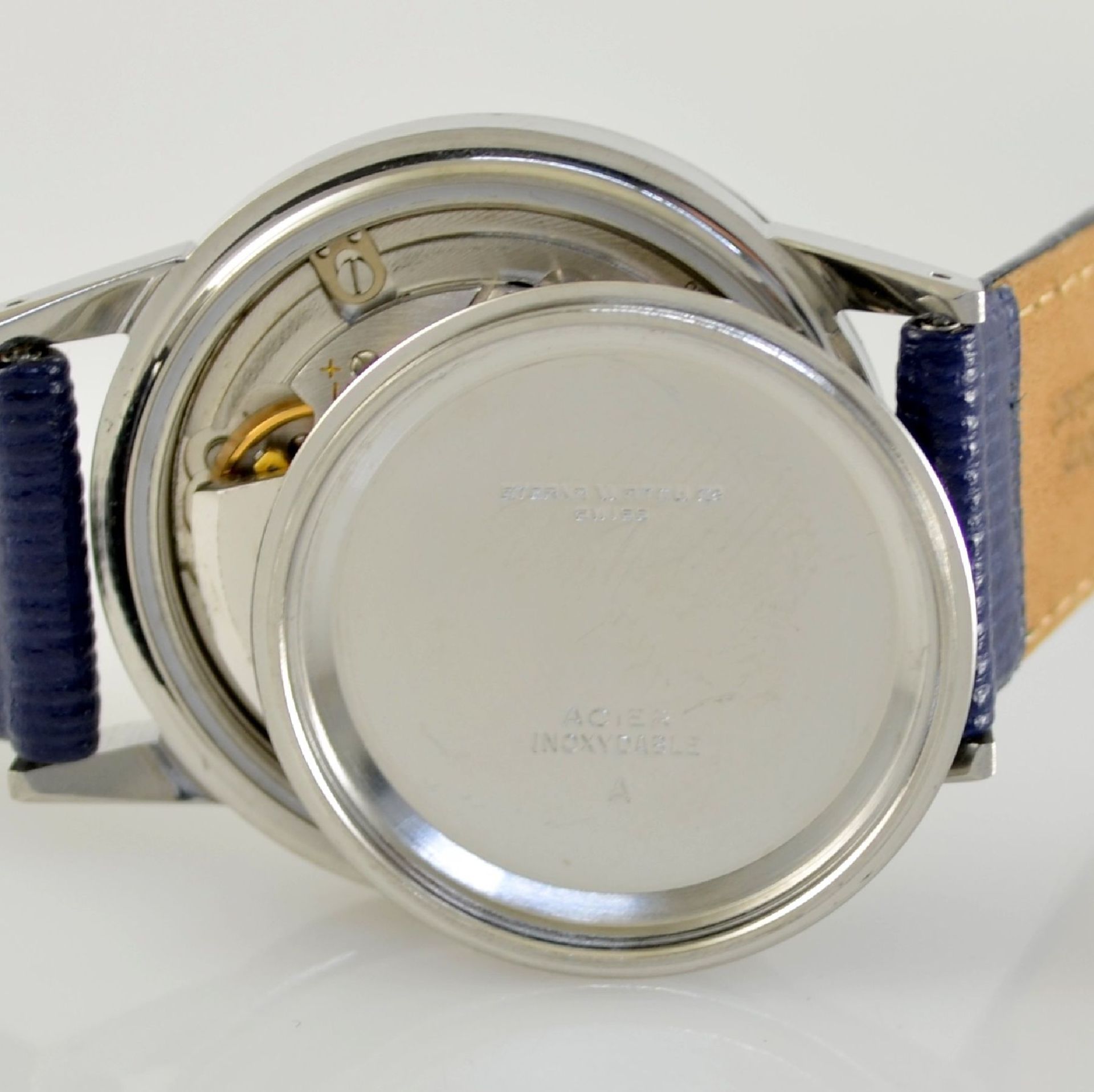 ETERNA-MATIC 2 wristwatches in steel, Switzerland around 1955, case backs screwed down, silvered - Bild 6 aus 12