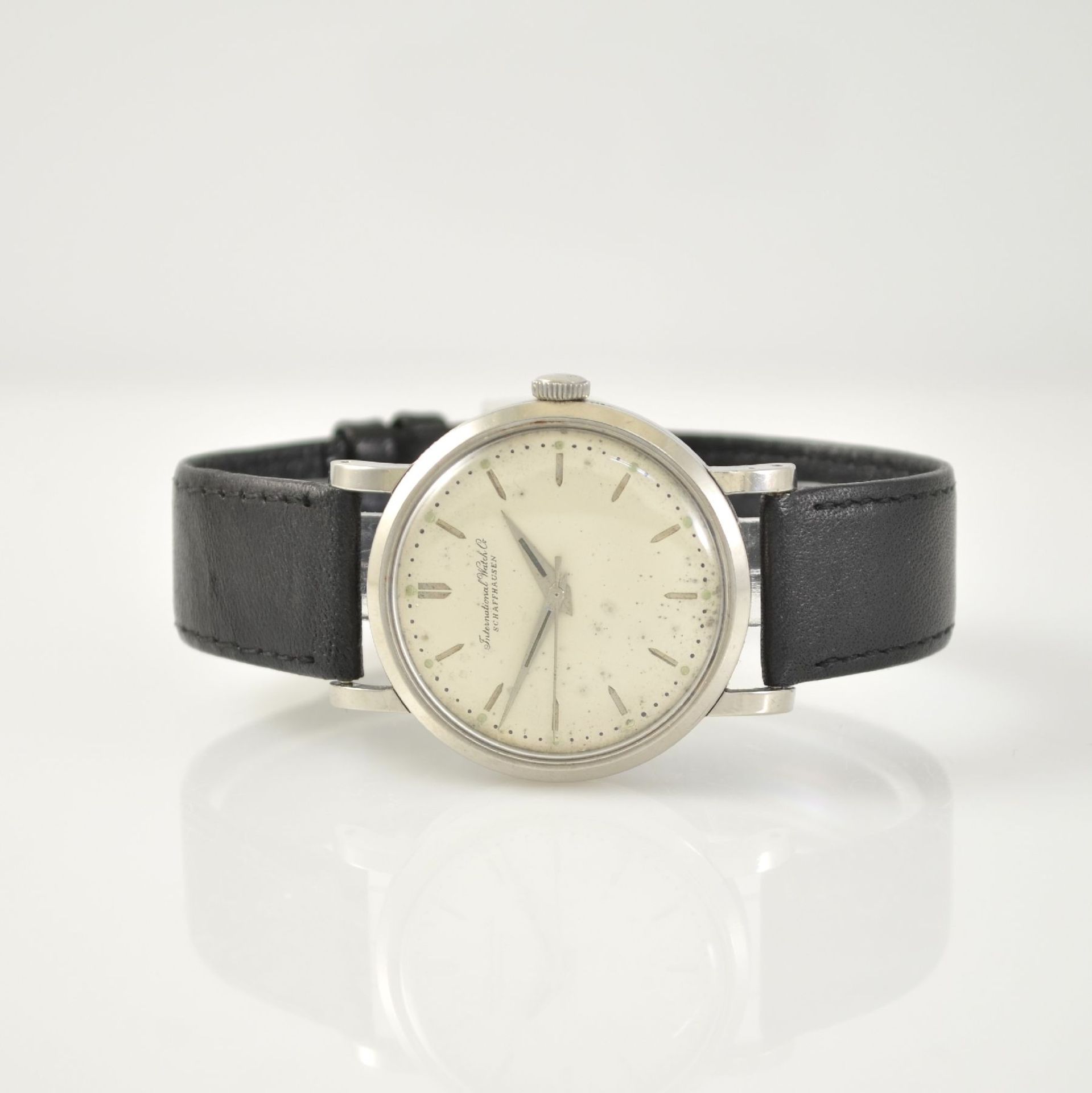 IWC gents wristwatch with calibre 852 in steel, Switzerland around 1955, self winding, 3-piece