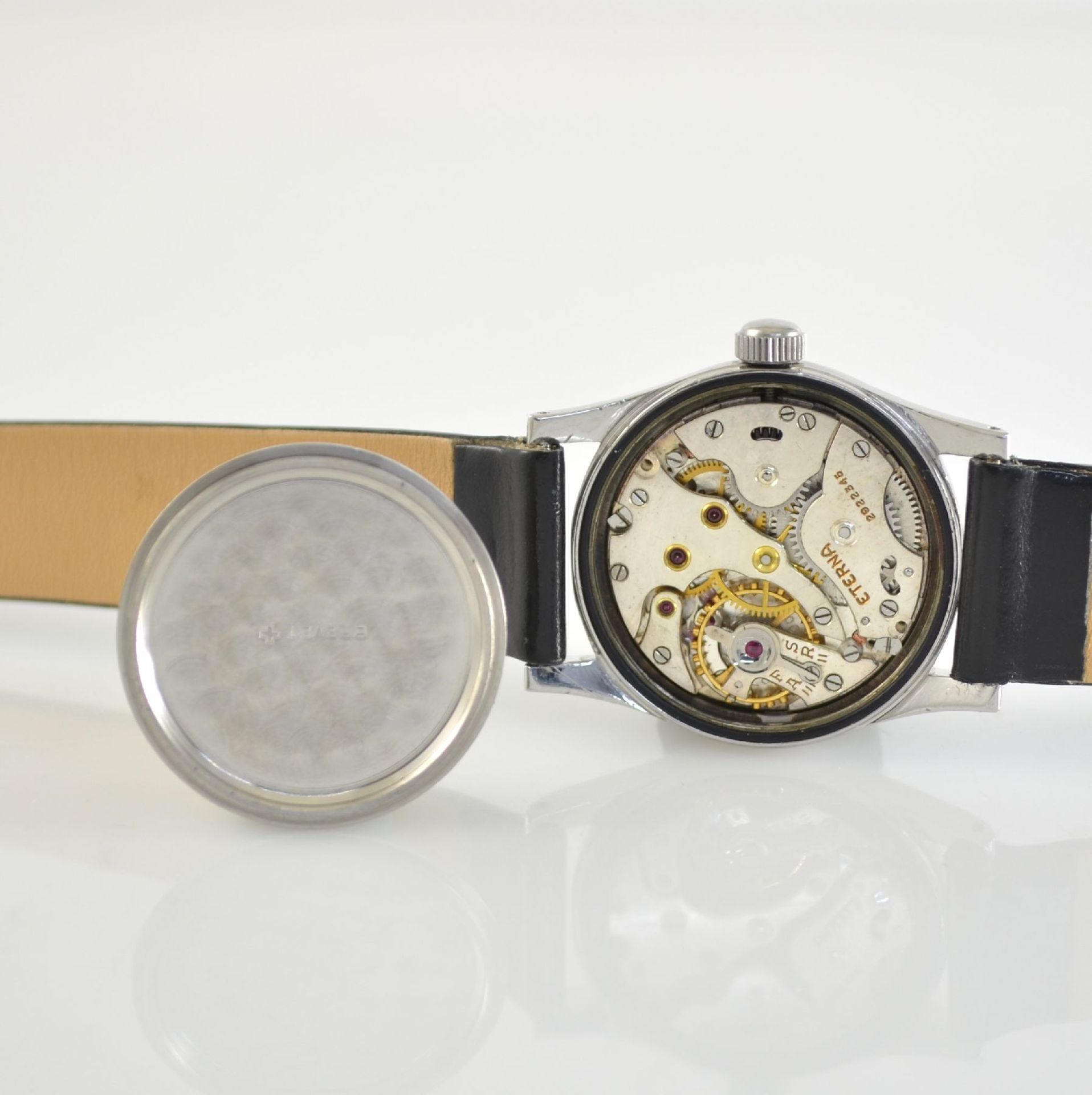 ETERNA 2 wristwatches in steel & chrome- plated, Switzerland around 1935, manual winding, silvered - Bild 6 aus 13