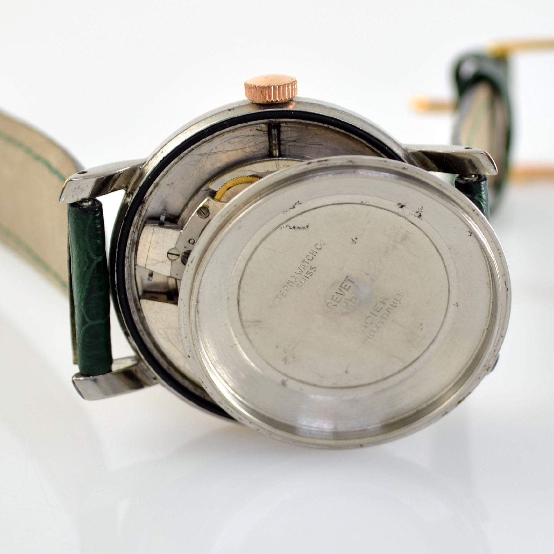 ETERNA 2 wristwatches in steel & steel/rose gold with bumper automatic, Switzerland around 1948, - Bild 6 aus 12