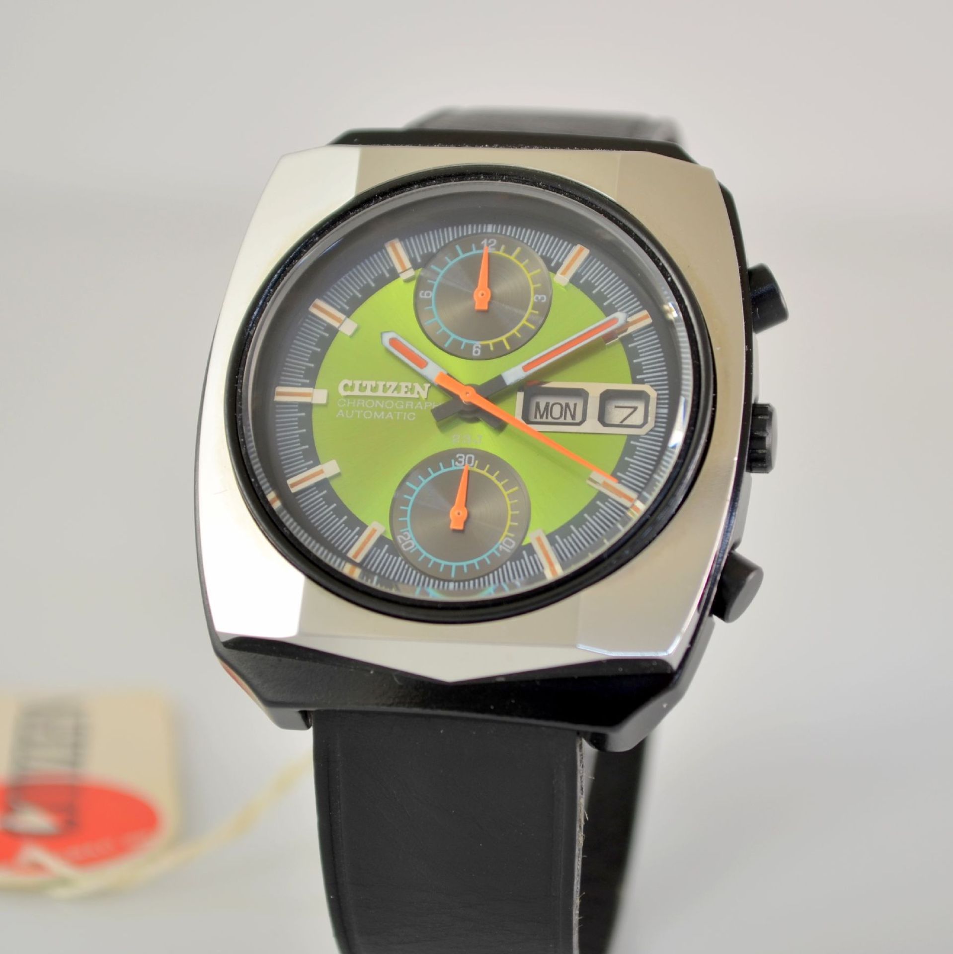 CITIZEN Monaco nearly mint gents wristwatch with flyback-chronograph, Japan around 1975, self - Bild 3 aus 11