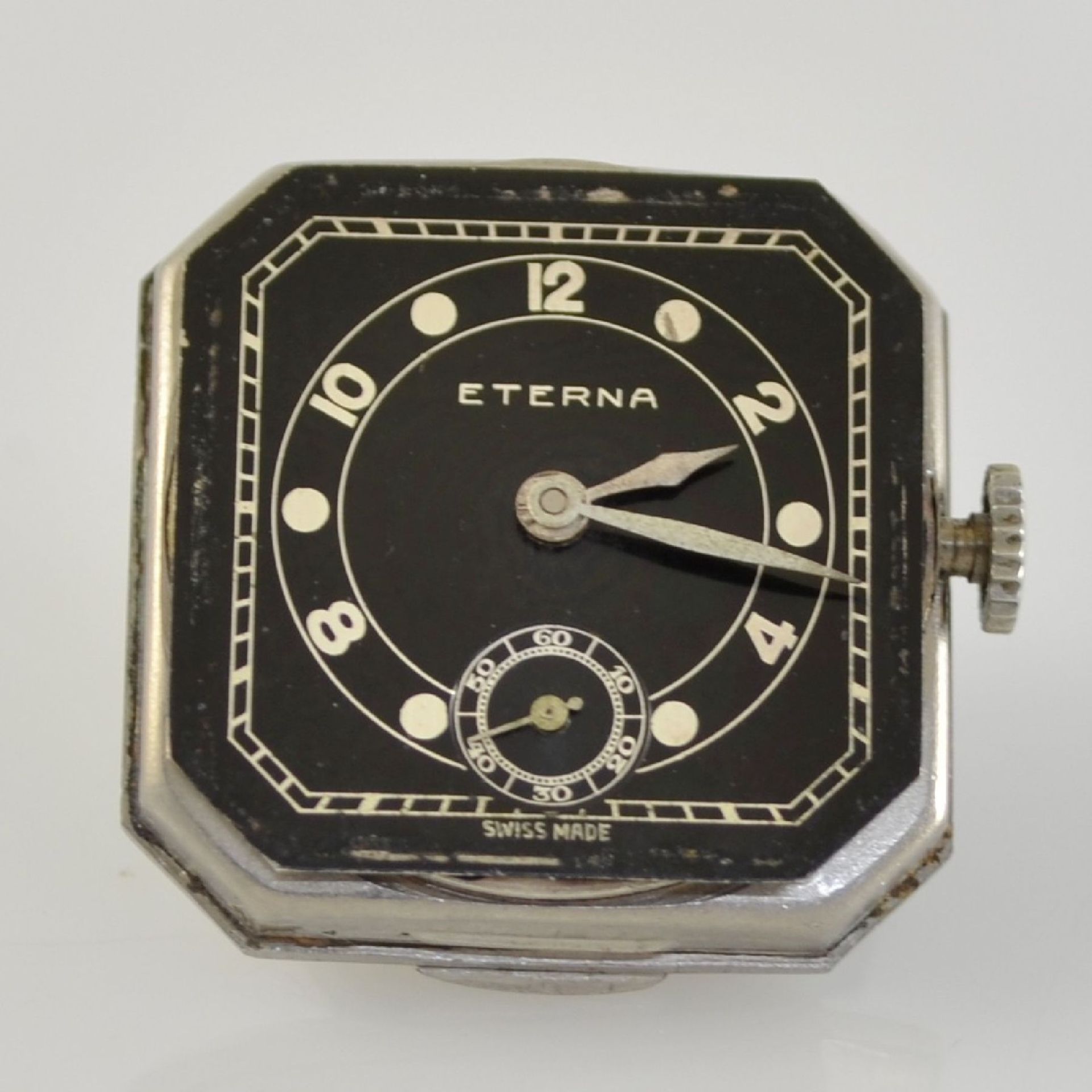 ETERNA 2 early wristwatches in steel, Switzerland around 1935, snap on case backs, 1 x octagonal - Bild 6 aus 14