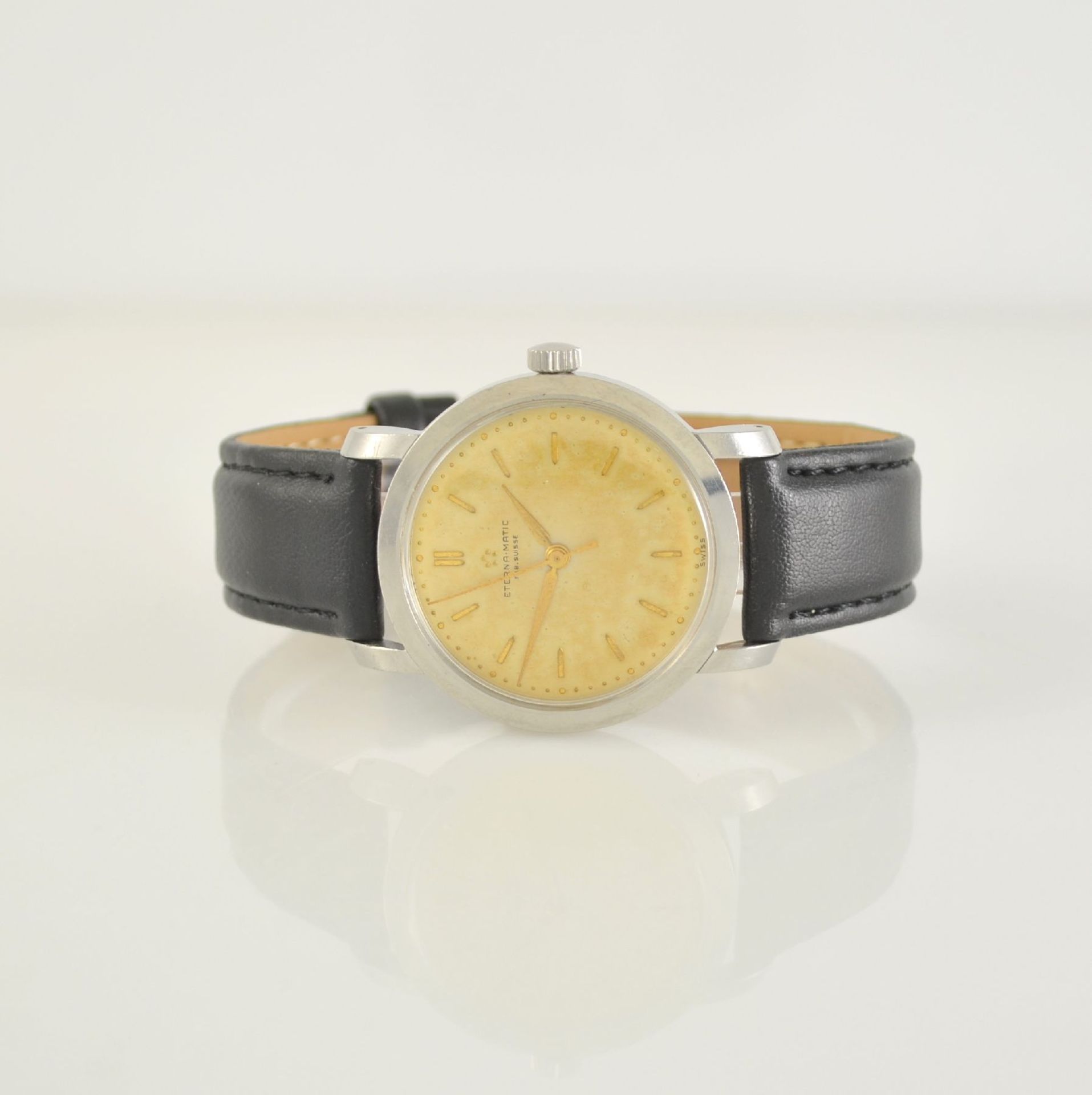 ETERNA-MATIC 2 wristwatches in steel, Switzerland around 1950, self winding & manual winding, - Bild 7 aus 13
