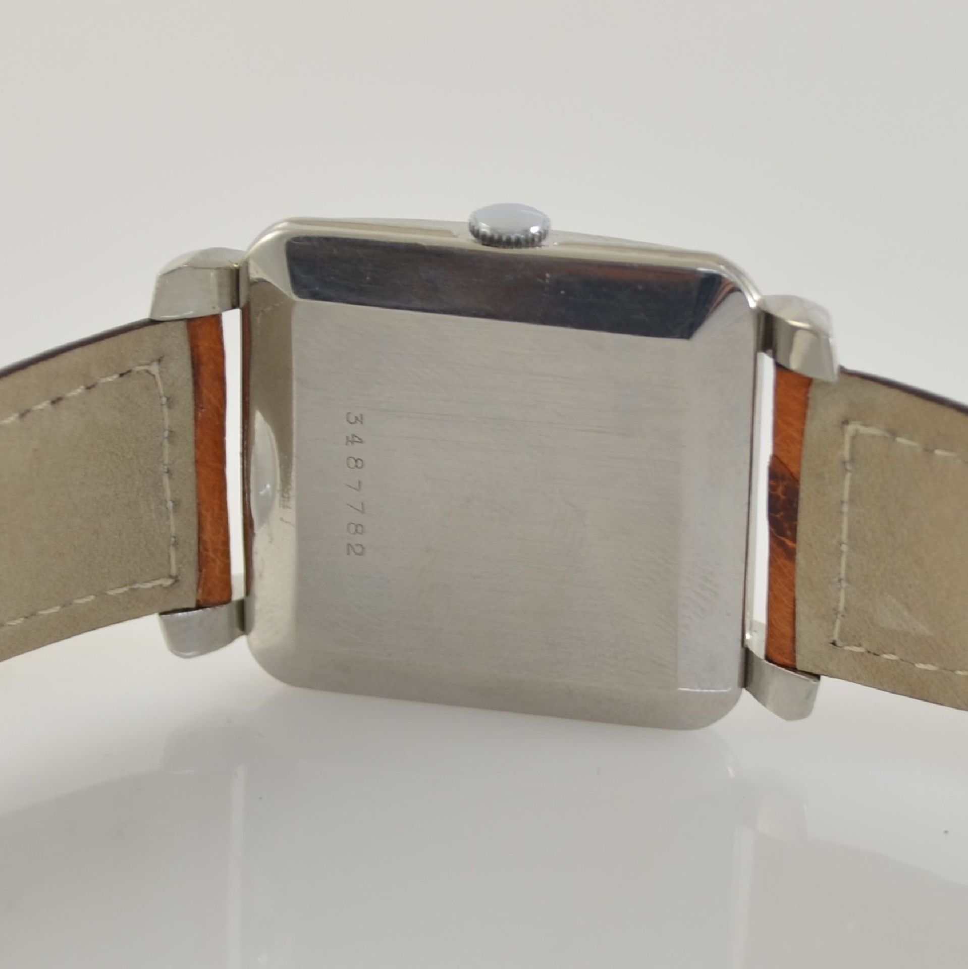 ETERNA-MATIC rare square wristwatch in steel, Switzerland around 1955, self winding, pressed down - Bild 6 aus 8