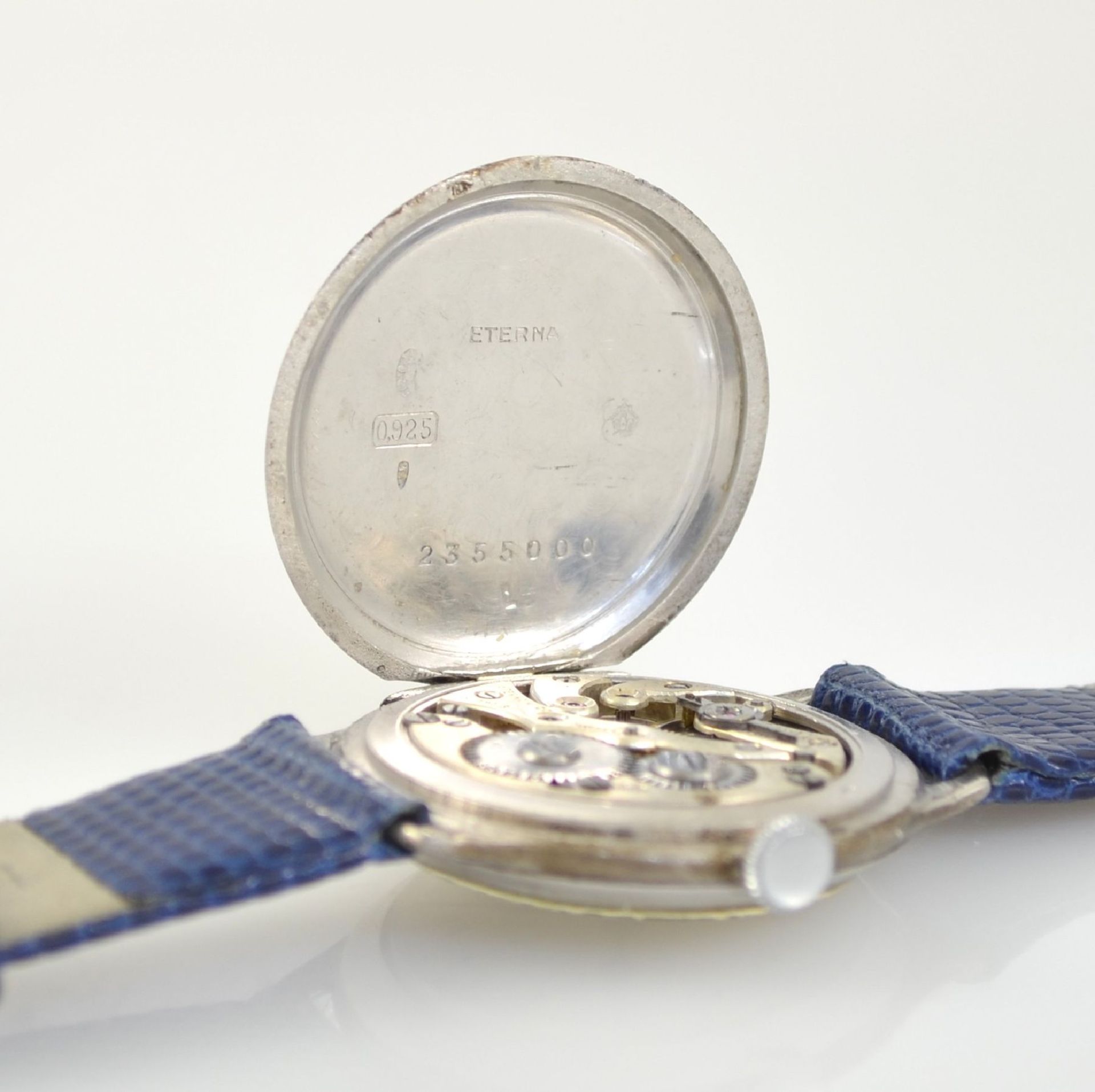 ETERNA 3 wristwatches in silver, Switzerland around 1925, manual winding, silver-hinge cases, - Bild 6 aus 17