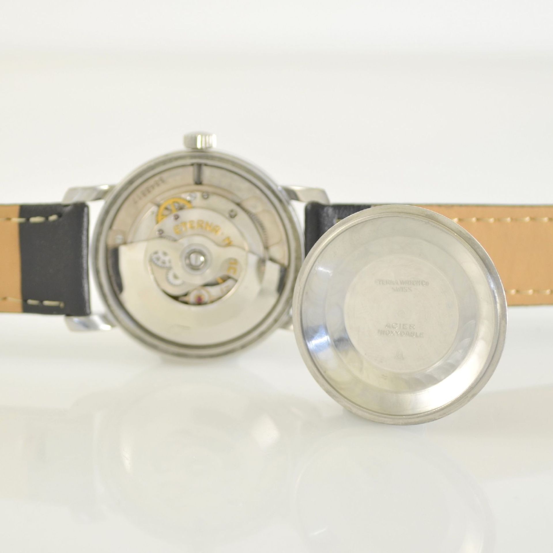 ETERNA-MATIC 2 wristwatches in steel, Switzerland around 1950, self winding & manual winding, - Bild 13 aus 13