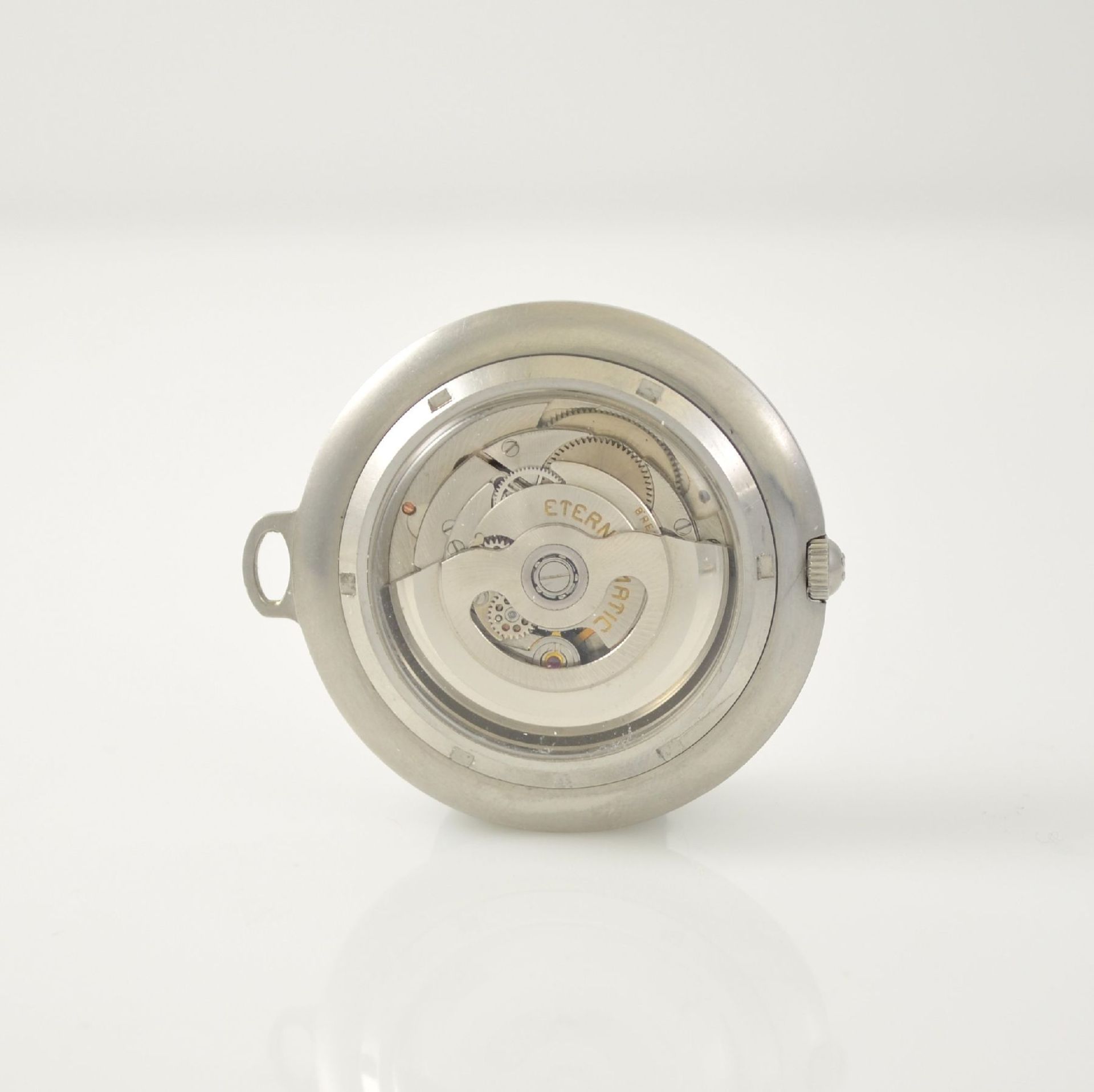 ETERNA-MATIC Golfer 2 steel pocket watches, Switzerland around 1960, self winding, screwed down & on - Bild 4 aus 7