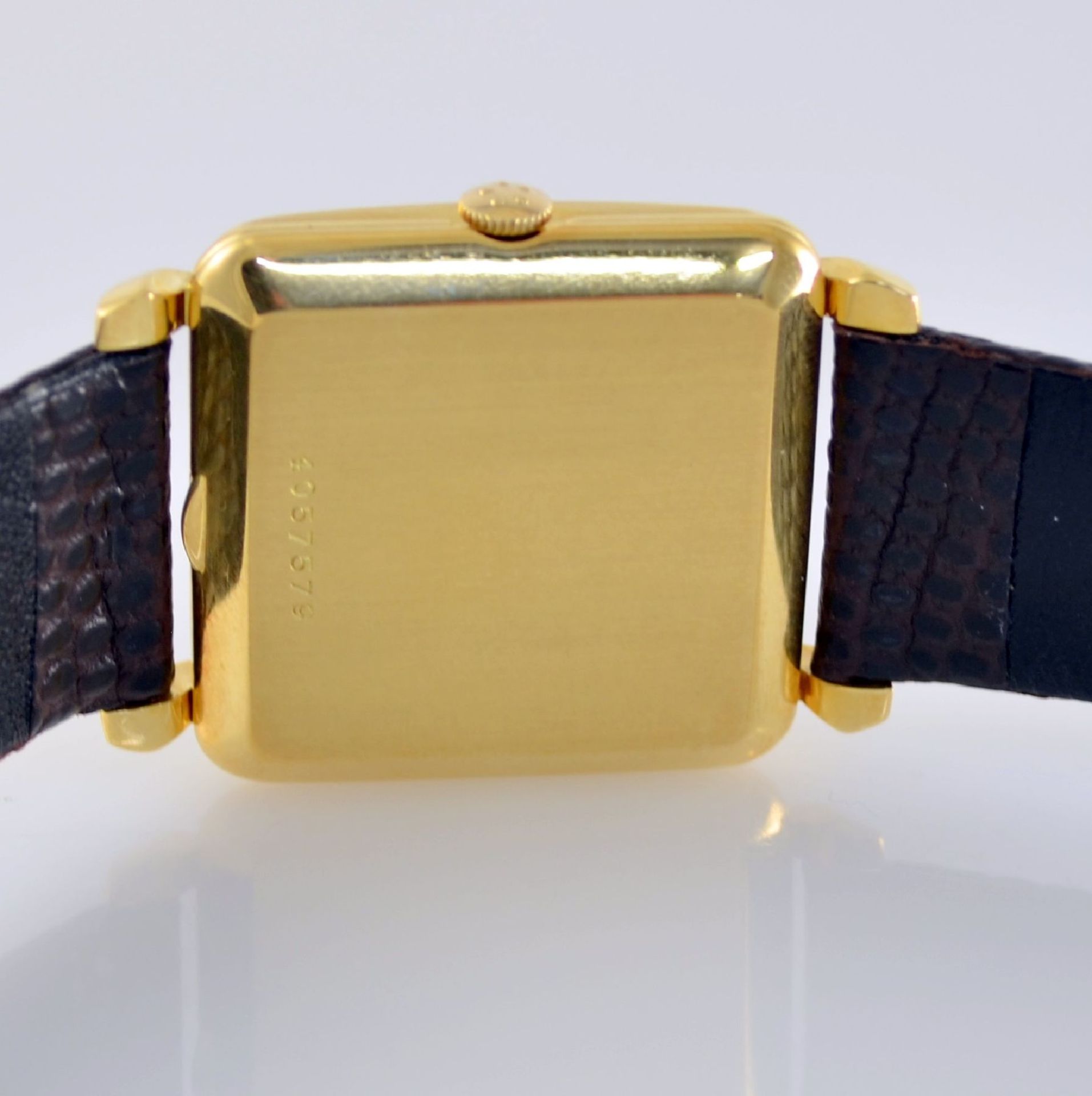 ETERNA-MATIC rare, square 18k yellow gold wristwatch, Switzerland around 1960, snap on case back, - Bild 5 aus 7