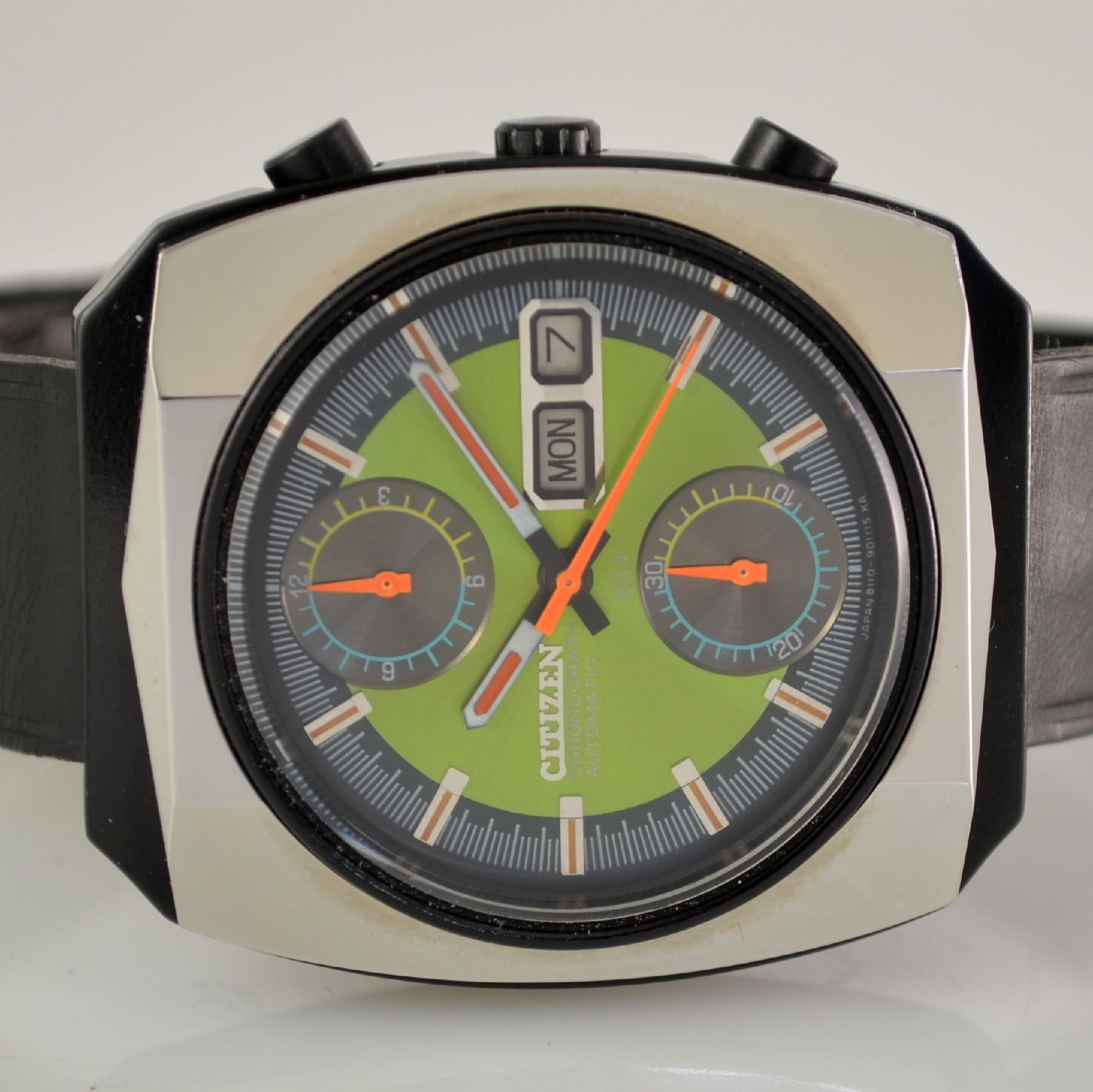 CITIZEN Monaco nearly mint gents wristwatch with flyback-chronograph, Japan around 1975, self - Bild 2 aus 11