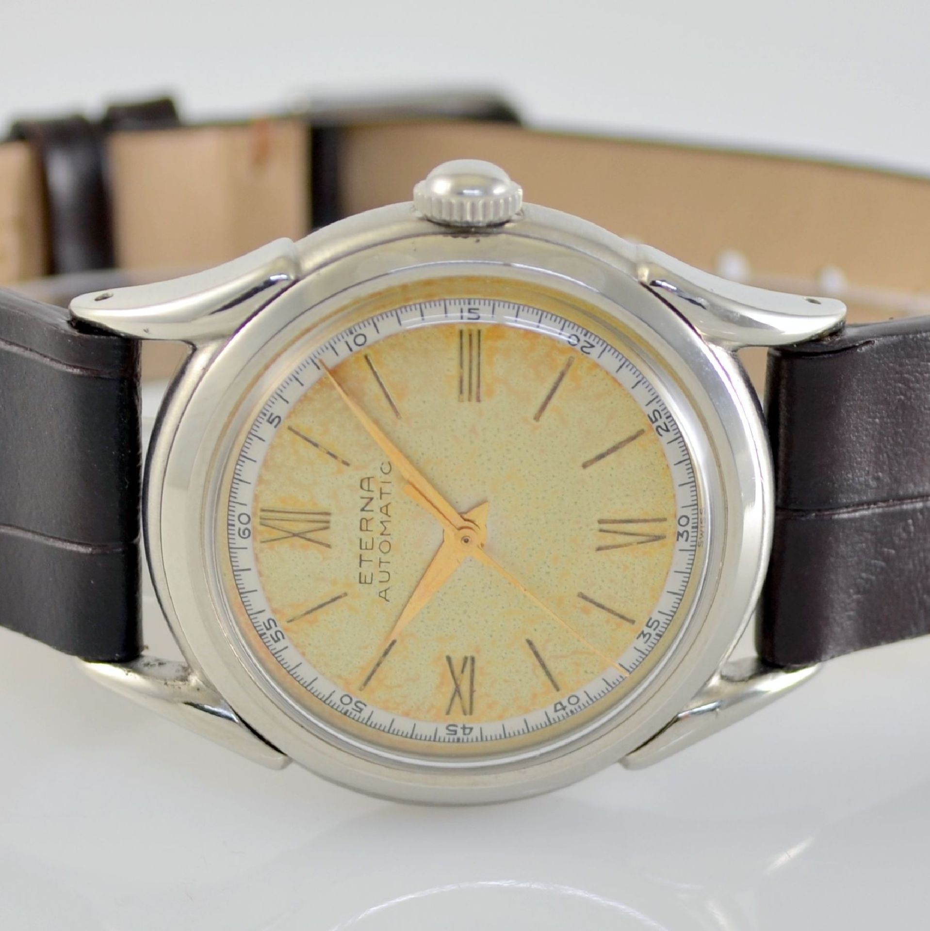 ETERNA 2 wristwatches in steel & steel/rose gold with bumper automatic, Switzerland around 1948, - Bild 8 aus 12