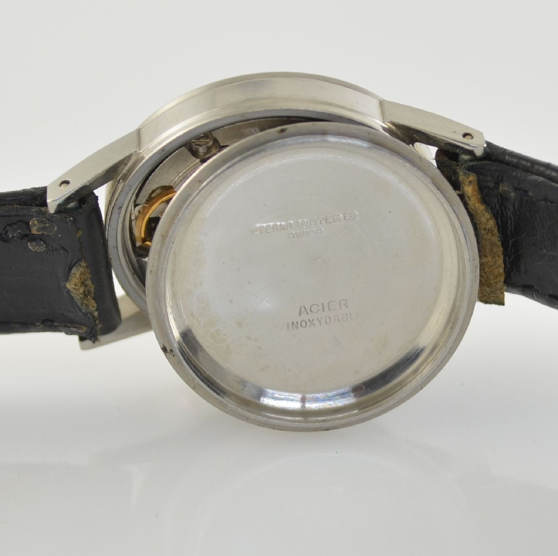 ETERNA-MATIC 2 wristwatches in steel, Switzerland around 1955, case backs screwed down, silvered - Bild 12 aus 12