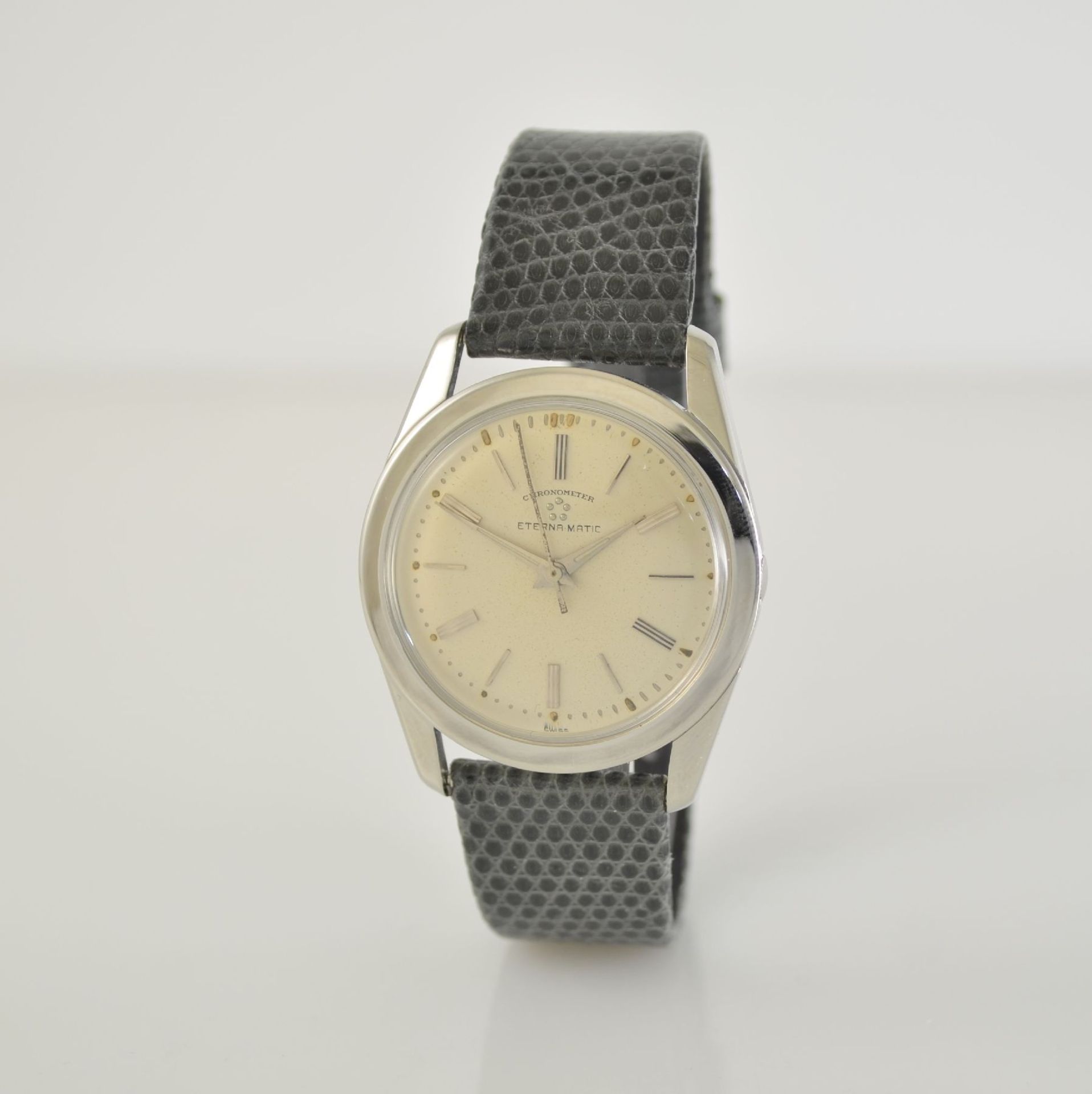 ETERNA-MATIC 2 chronometer in steel, Switzerland around 1960, case backs screwed down, silvered - Bild 8 aus 12