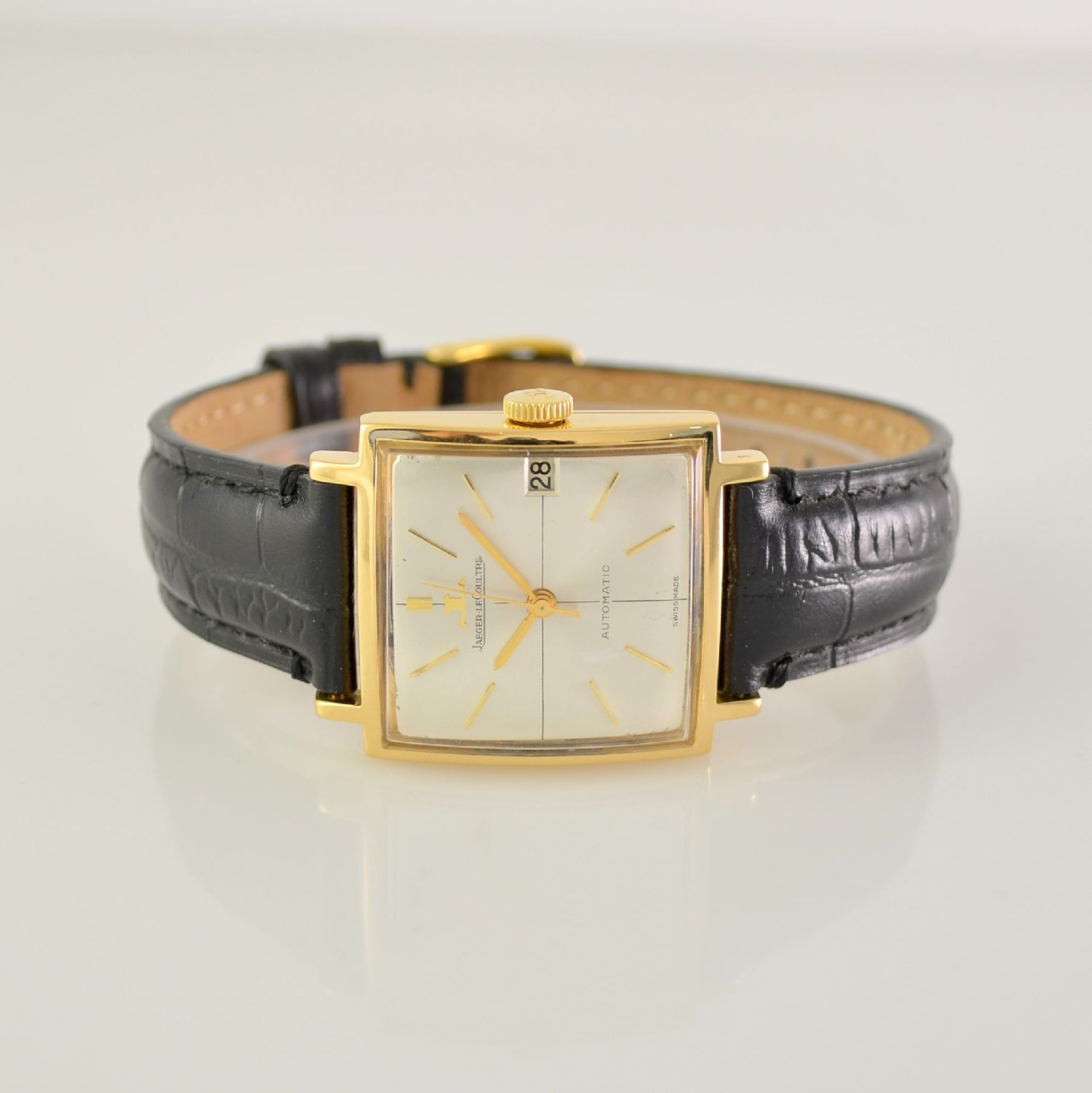 Jaeger-LeCoultre 18k yellow gold gents wristwatch, Switzerland around 1965, self winding, two-
