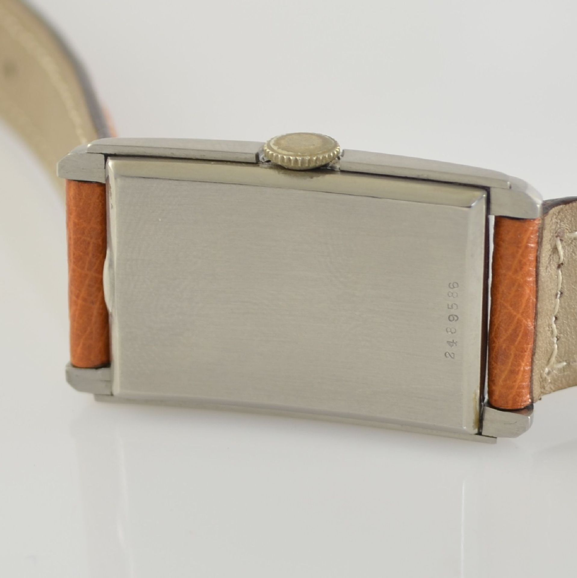 ETERNA 2 rectangular gents wristwatches in steel, Switzerland around 1935, snap on case backs, 1 - Bild 4 aus 13