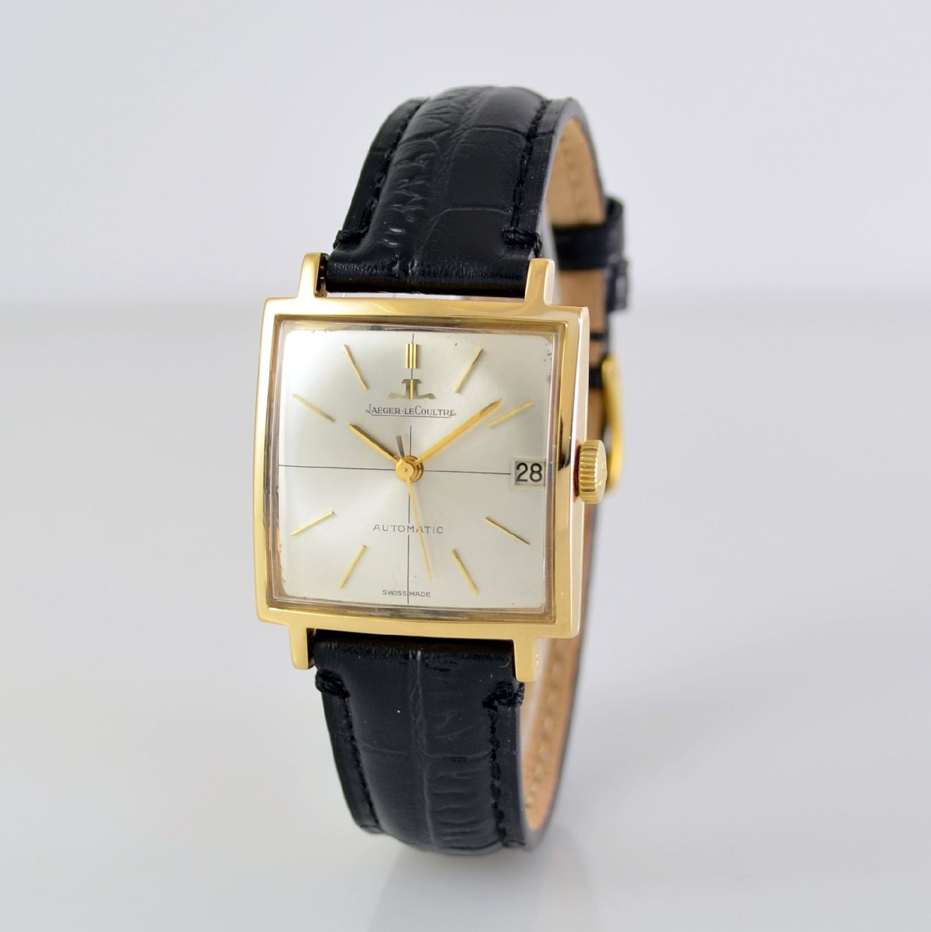 Jaeger-LeCoultre 18k yellow gold gents wristwatch, Switzerland around 1965, self winding, two- - Bild 3 aus 8